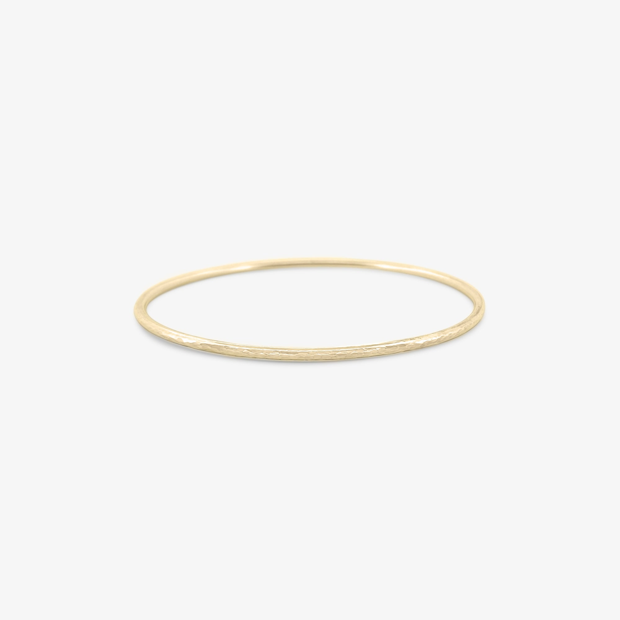 Dainty Hammered Round Bangle (2mm wide) - Ativa Jewellery