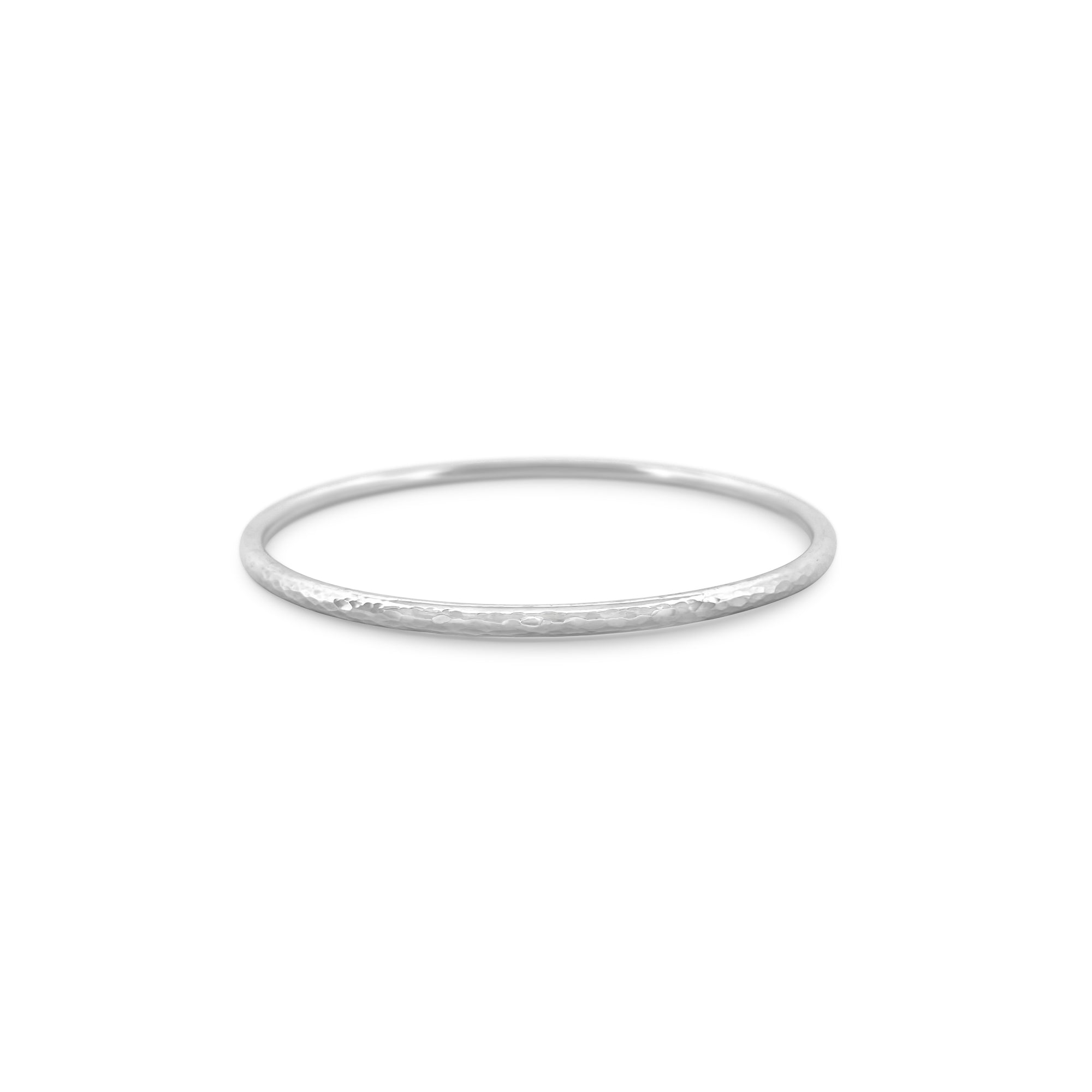 Round Hammered Bangle Bracelet
