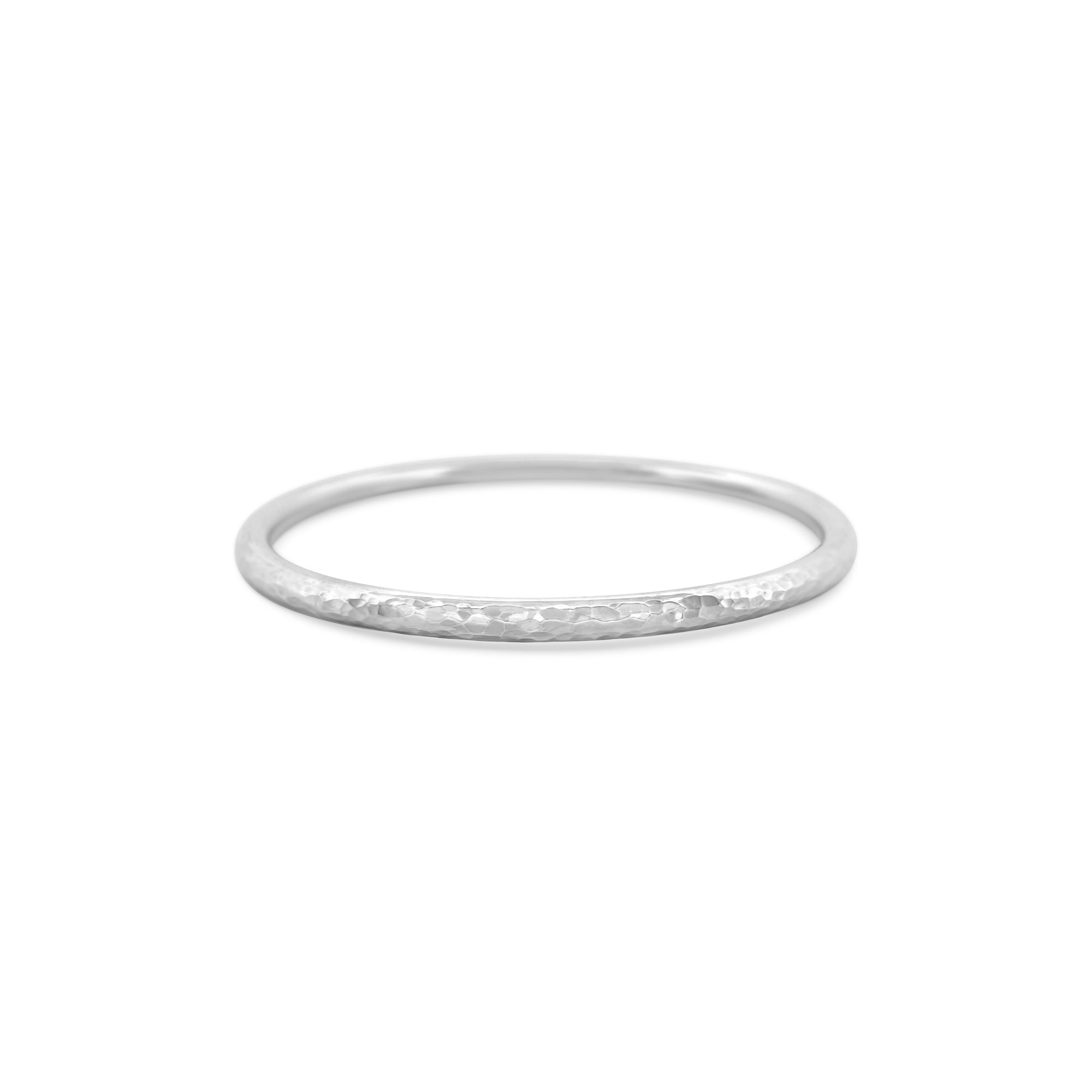 Round Hammered Bangle Bracelet