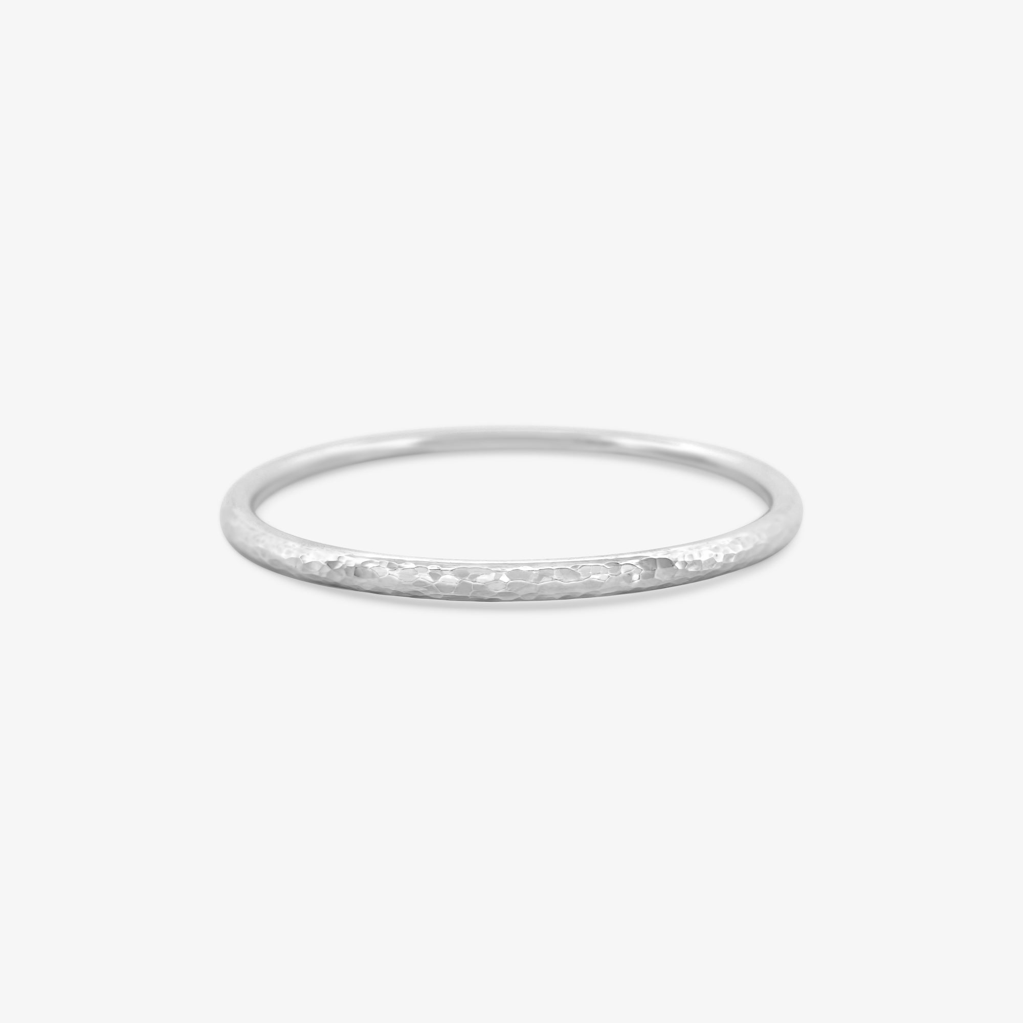 Statement Hammered Round Bangle (4mm wide) - Ativa Jewellery