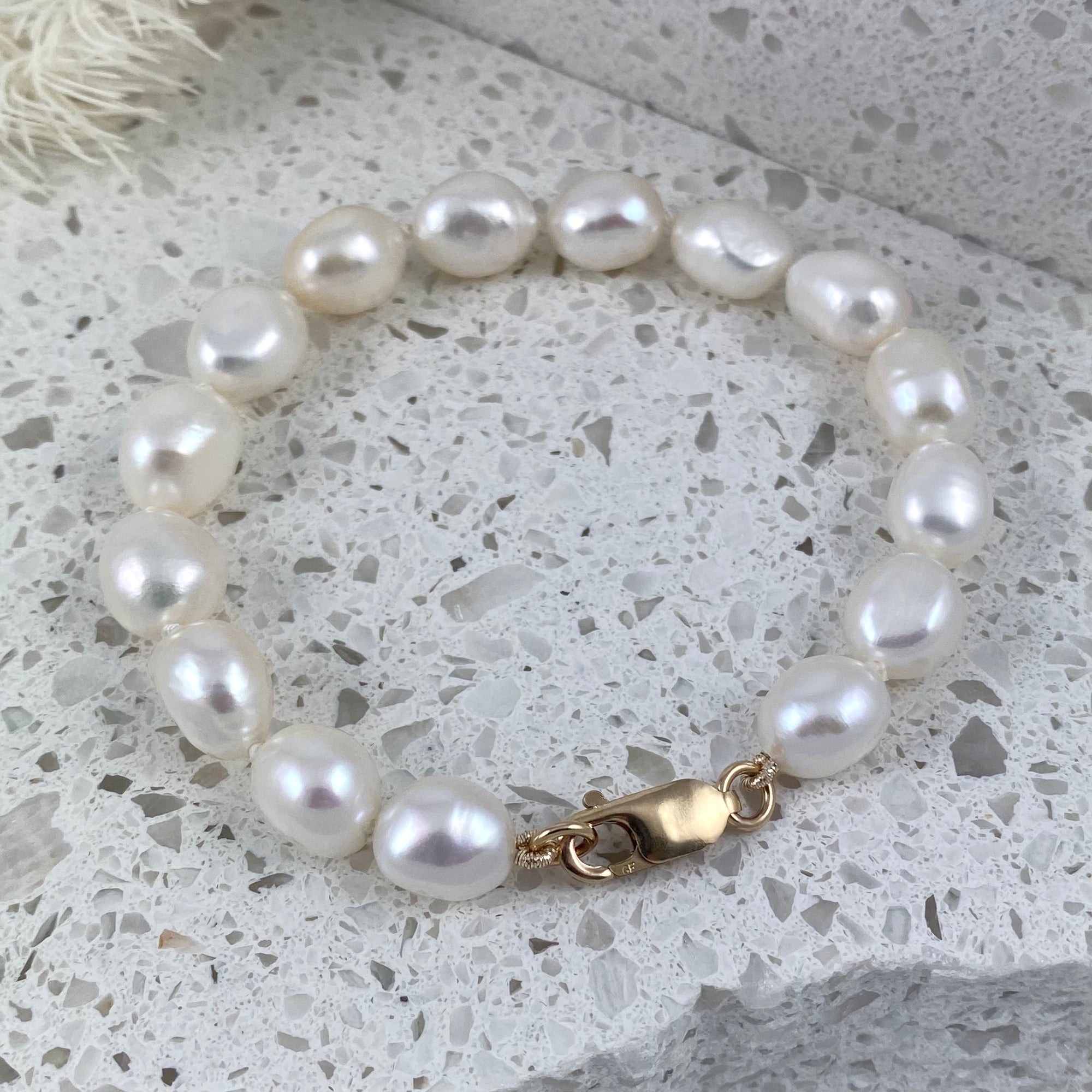 Waltz Baroque Freshwater Pearl Bracelet - Gold Filled - Ativa Jewellery