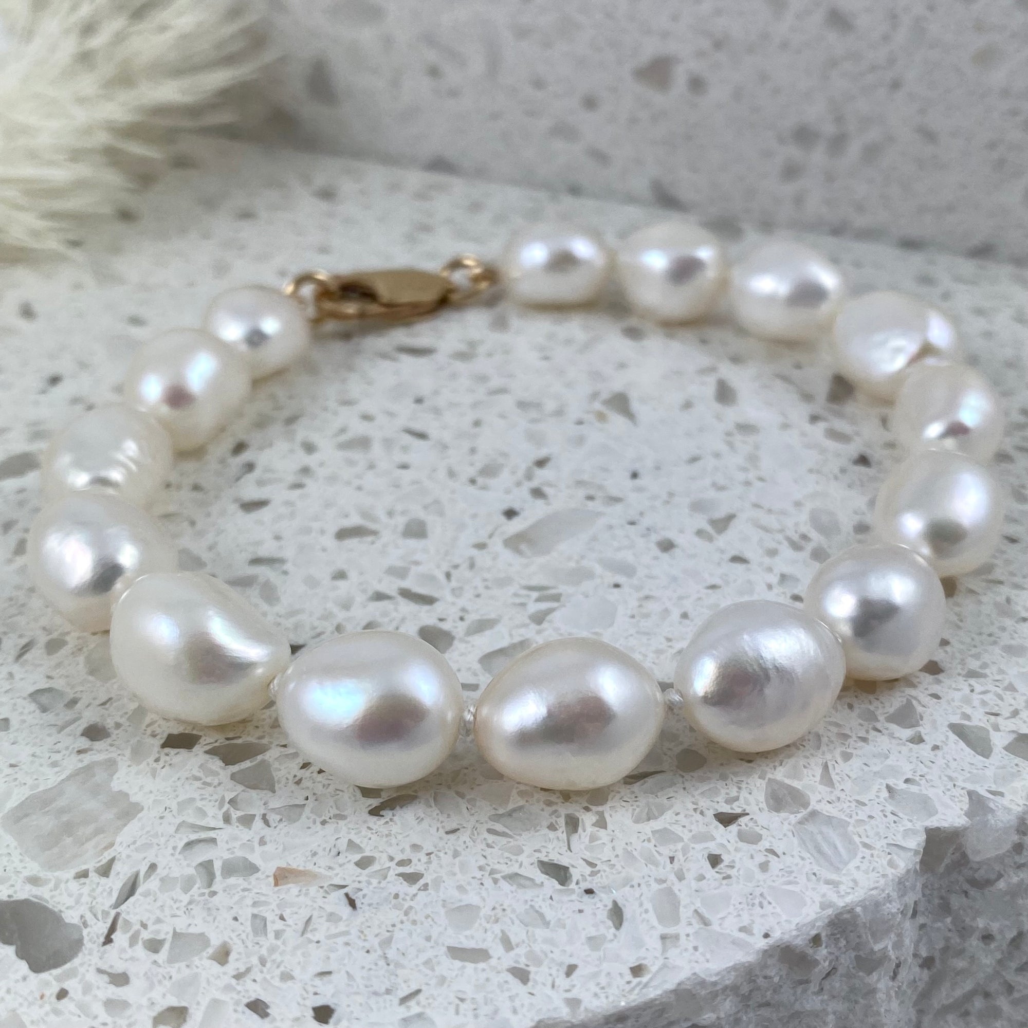 Waltz Baroque Freshwater Pearl Bracelet - Gold Filled - Ativa Jewellery
