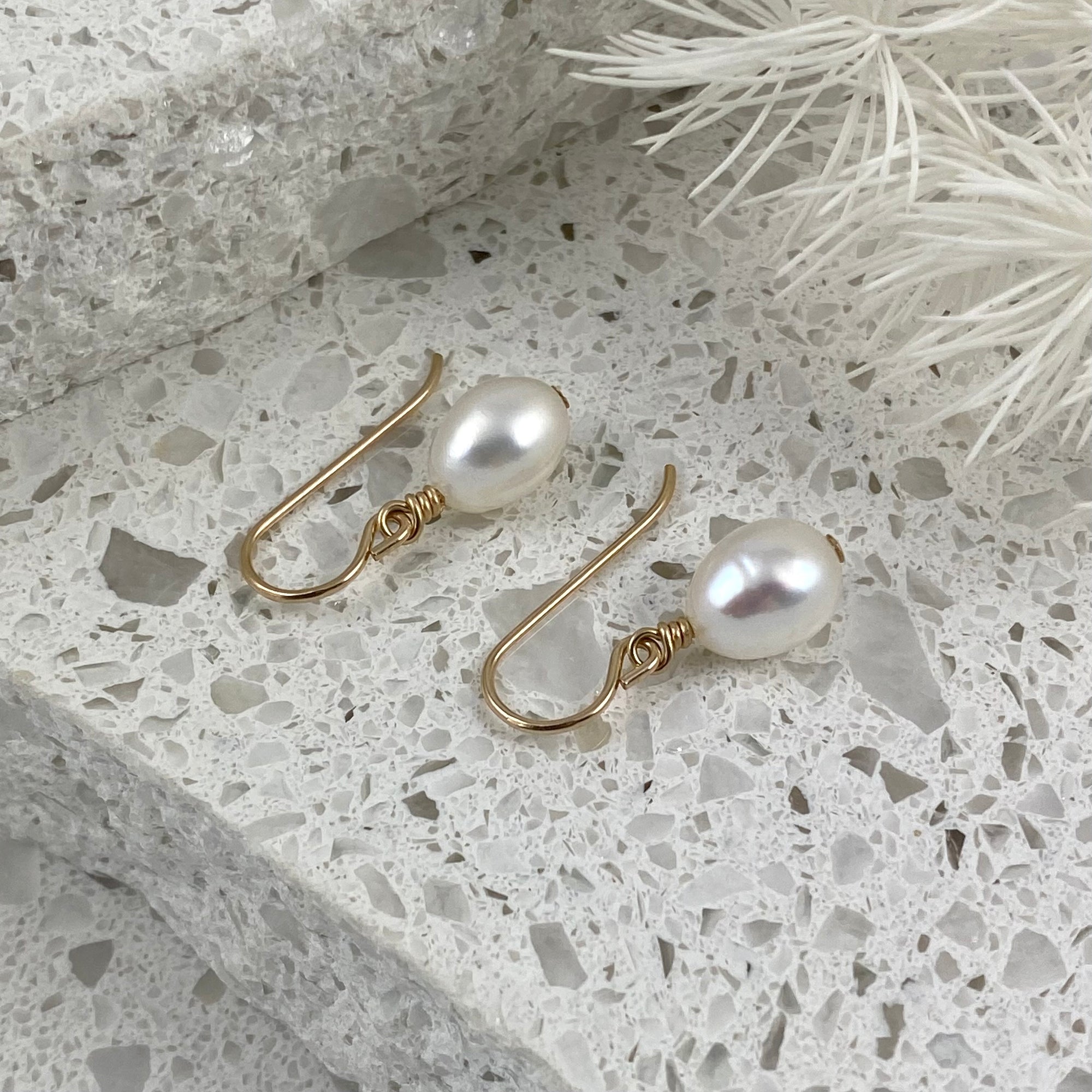 Waltz Baroque Freshwater Pearl Drop Earrings - Gold Filled - Ativa Jewellery