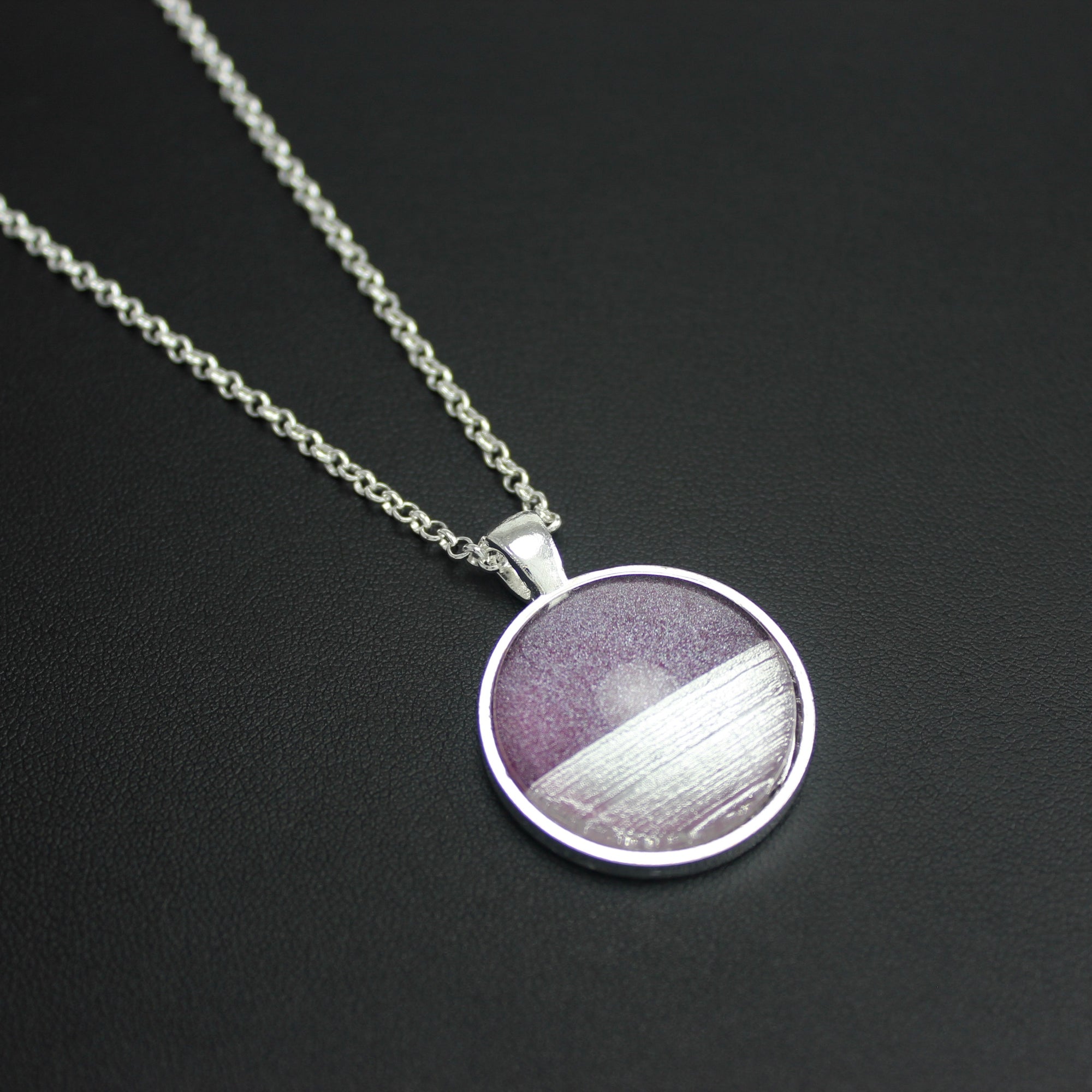 Samba Silver Linings Medium Pendant Necklace (Silver & Burgundy) - Ativa Jewellery