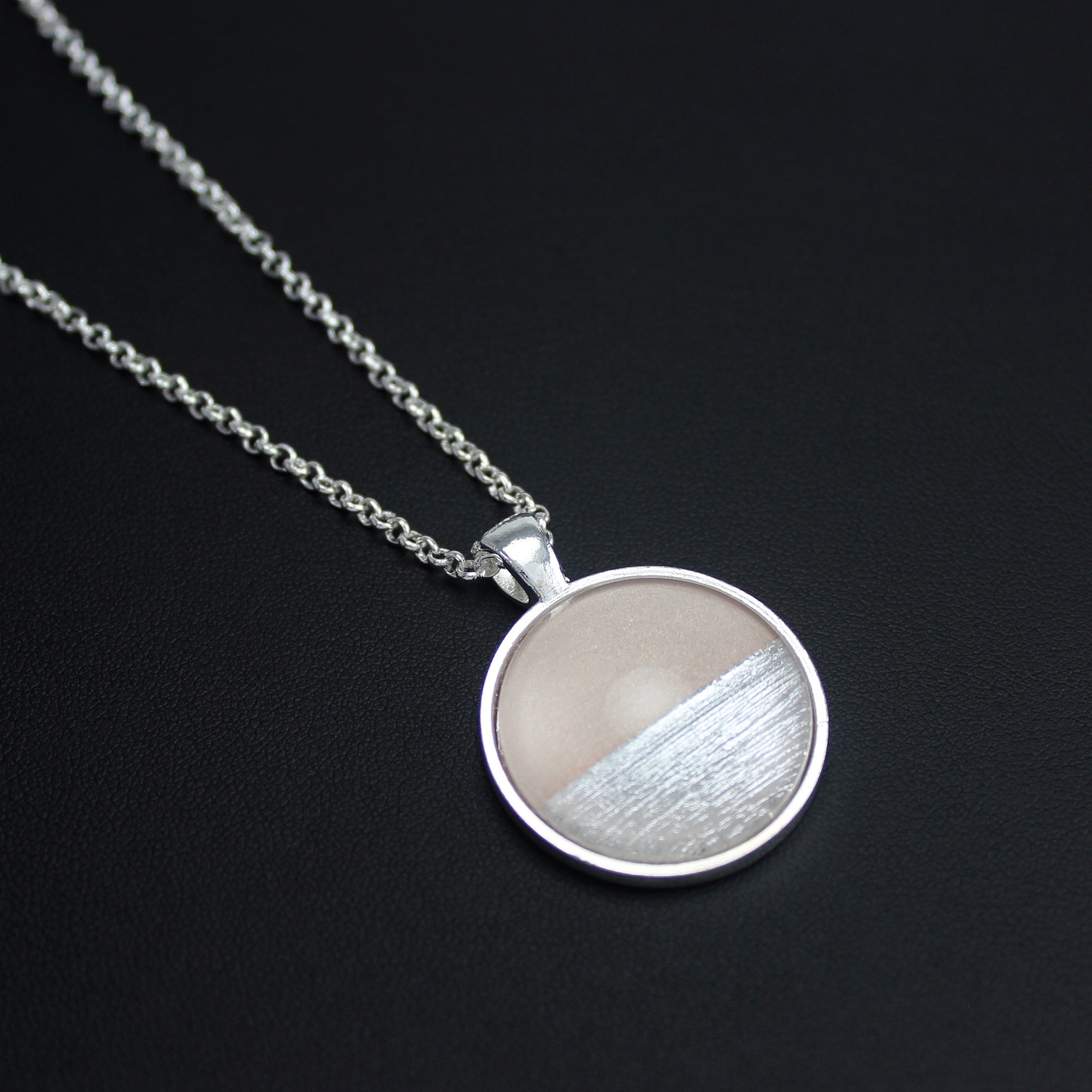 Samba Silver Linings Medium Pendant Necklace (Silver & Almond) - Ativa Jewellery
