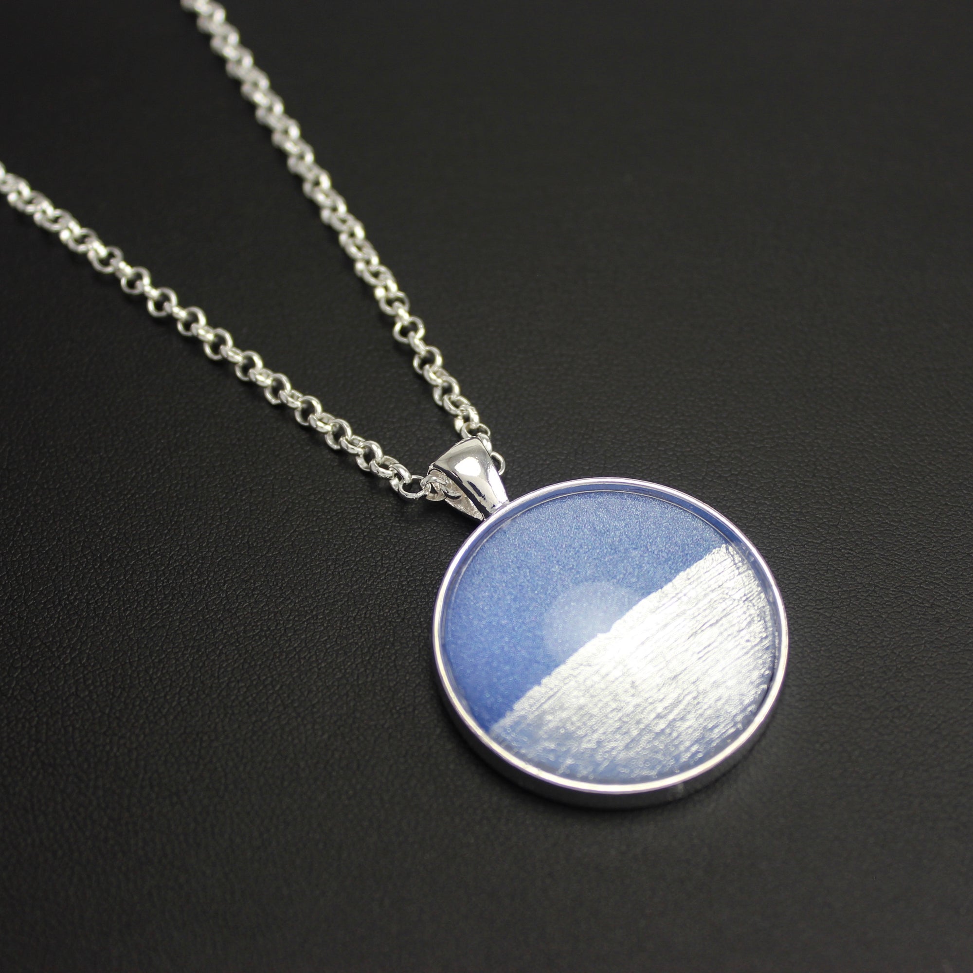 Samba Silver Linings Large Pendant Necklace (Silver & Royal Blue) - Ativa Jewellery