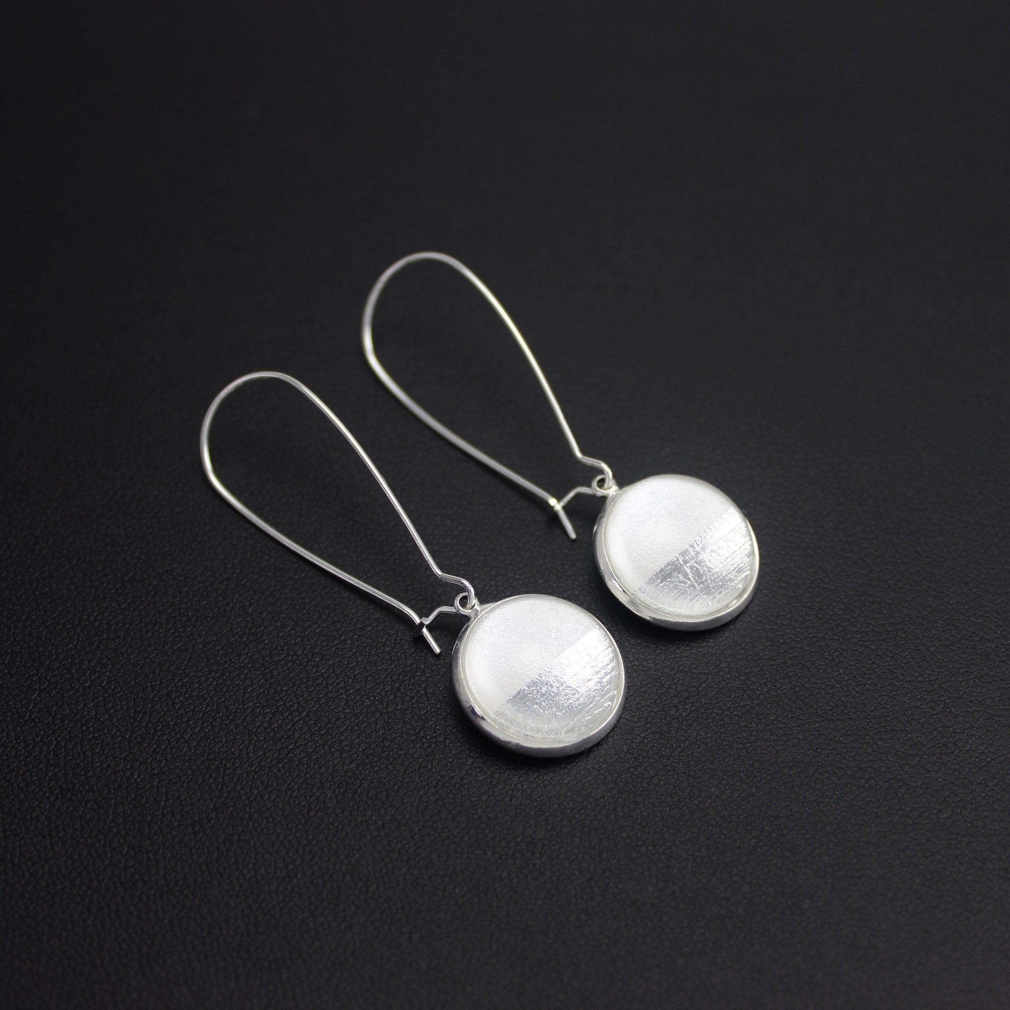 Samba Silver Linings Elongated Drop Earrings (Silver & Ivory) - New Design - Ativa Jewellery