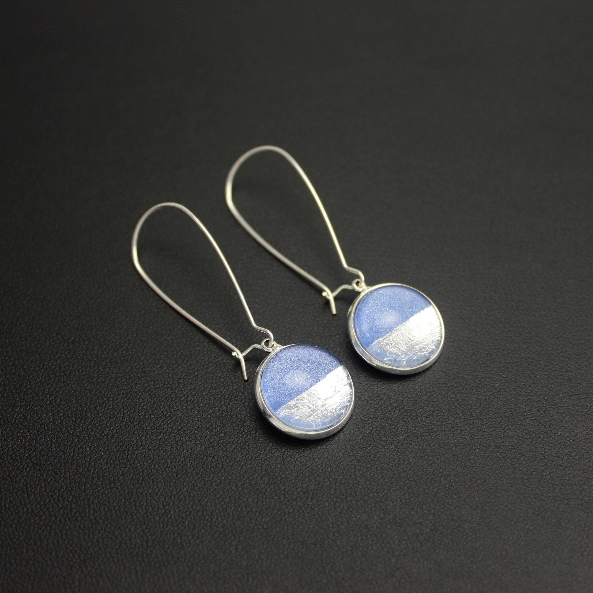 Samba Silver Linings Elongated Drop Earrings (Silver & Royal Blue) - New Design - Ativa Jewellery