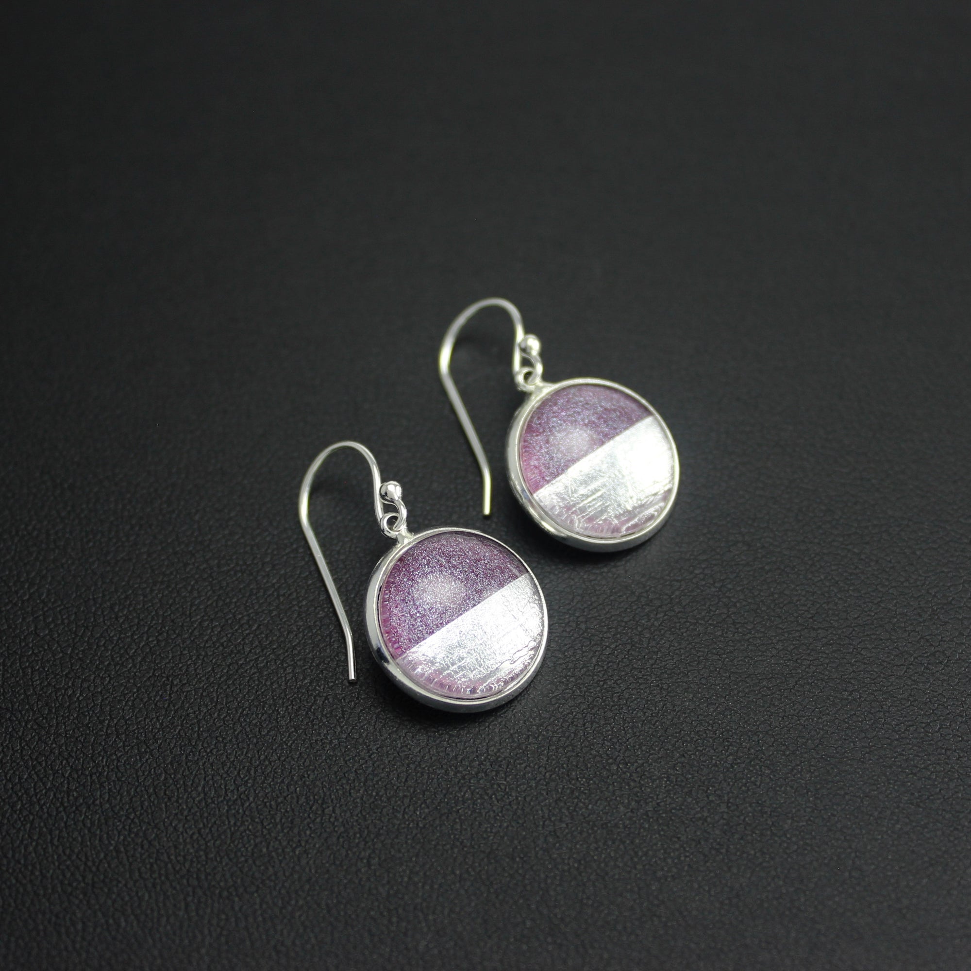 Samba Silver Linings Drop Earrings (Silver & Burgundy) - New Design - Ativa Jewellery