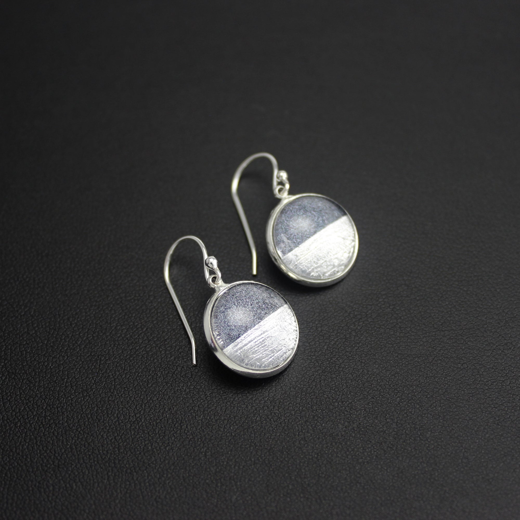 Samba Silver Linings Drop Earrings (Silver & Charcoal) - New Design - Ativa Jewellery