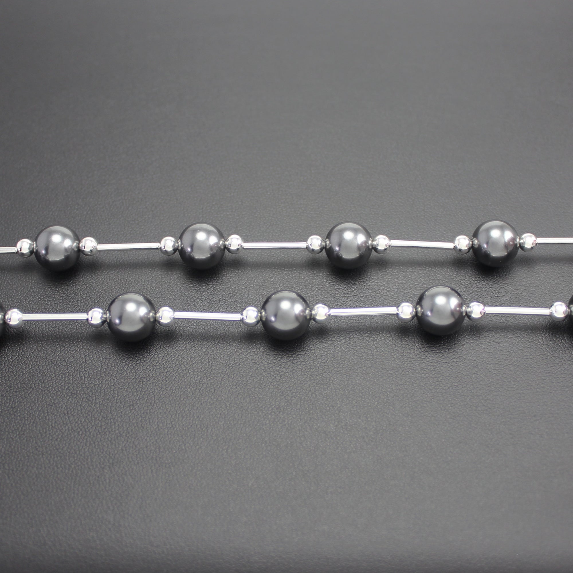 Vogue Charcoal Pearl Long Neckace - Ativa Jewellery