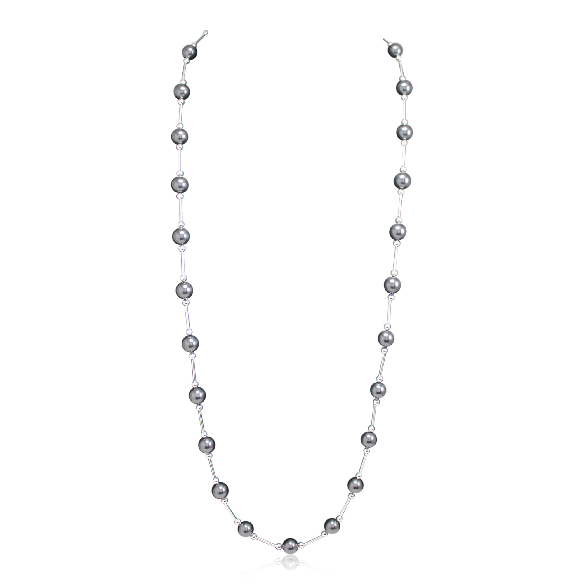 Vogue Charcoal Pearl Long Neckace - Ativa Jewellery