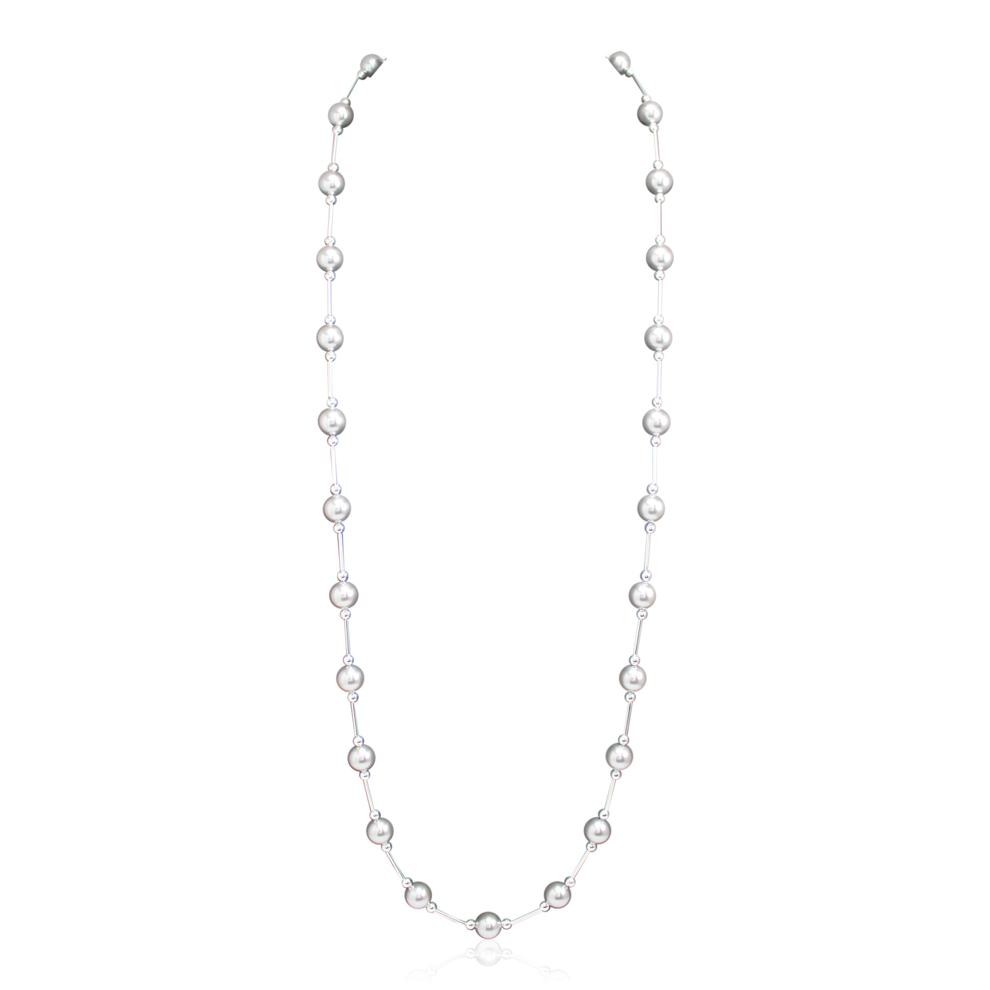 Vogue Silver Pearl Long Neckace - Ativa Jewellery