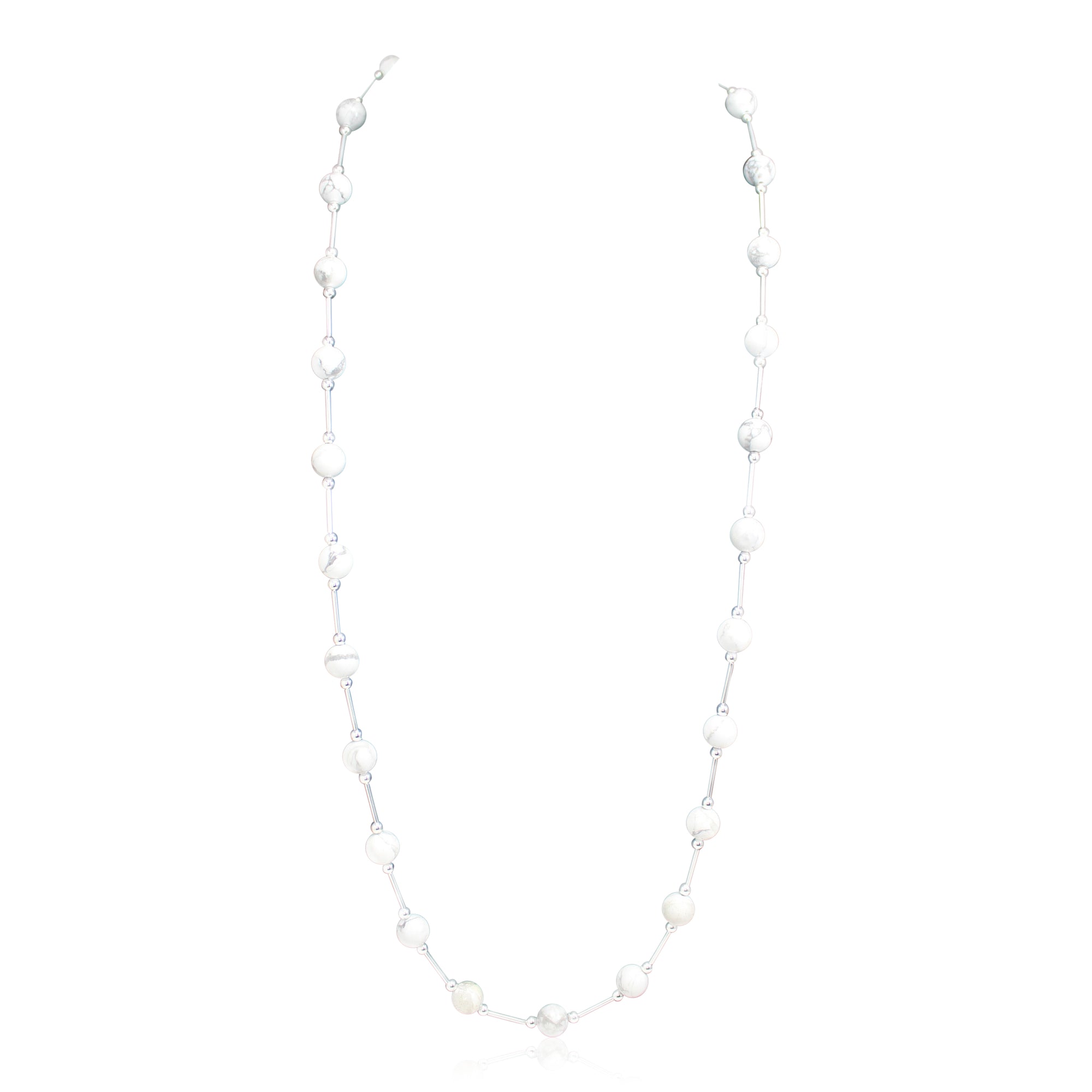 Vogue Marble Howlite Long Neckace - Ativa Jewellery