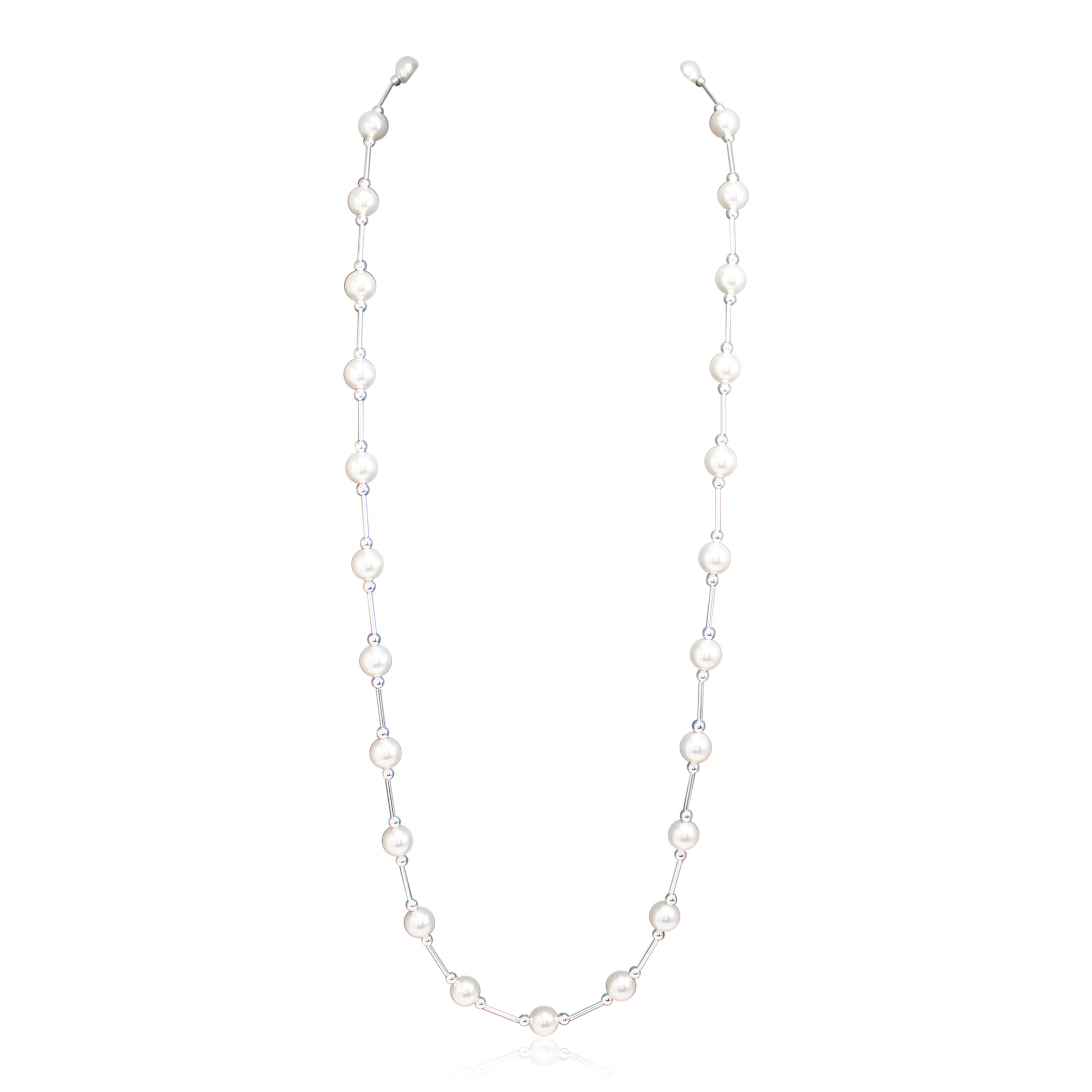 Vogue White Pearl Long Neckace - Ativa Jewellery