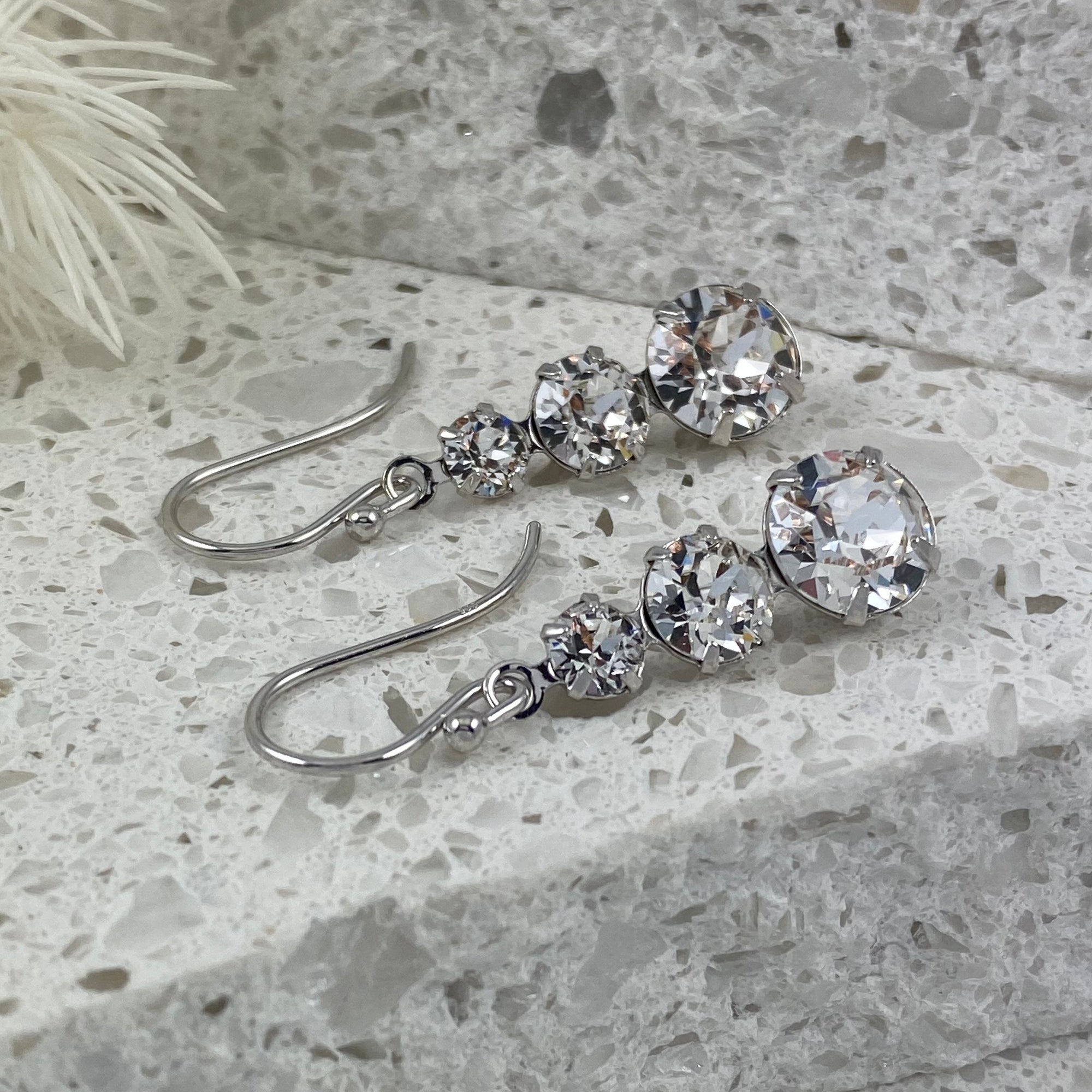 Cha-cha-cha Crystal 3 Tier Drop Earrings - Ativa Jewellery