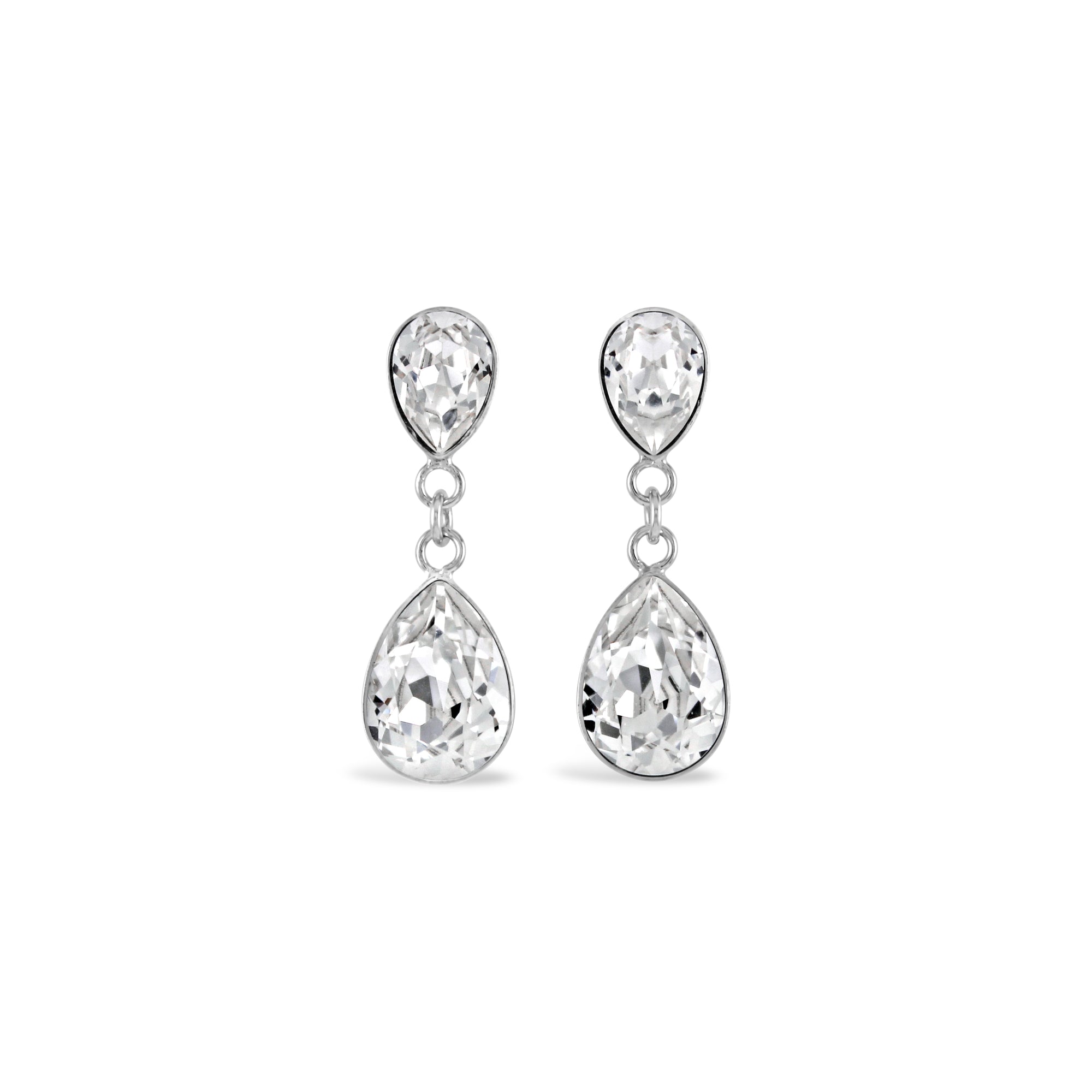 Ceroc Crystal Tear Droplet Stud Earrings - Ativa Jewellery