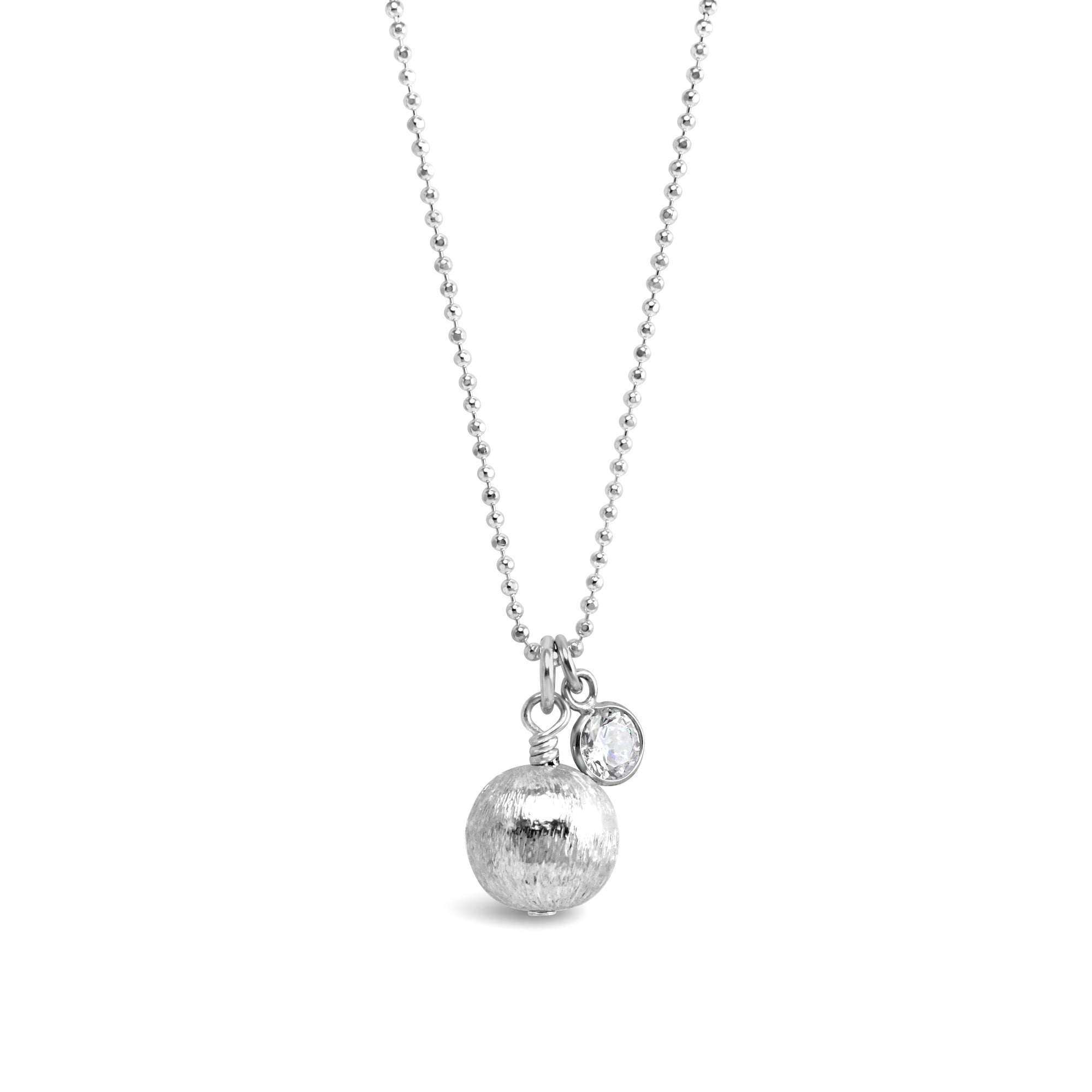 Copy of Cluster Necklace with Brushed Sterling Silver & Cubic Zirconia - Ativa Jewellery