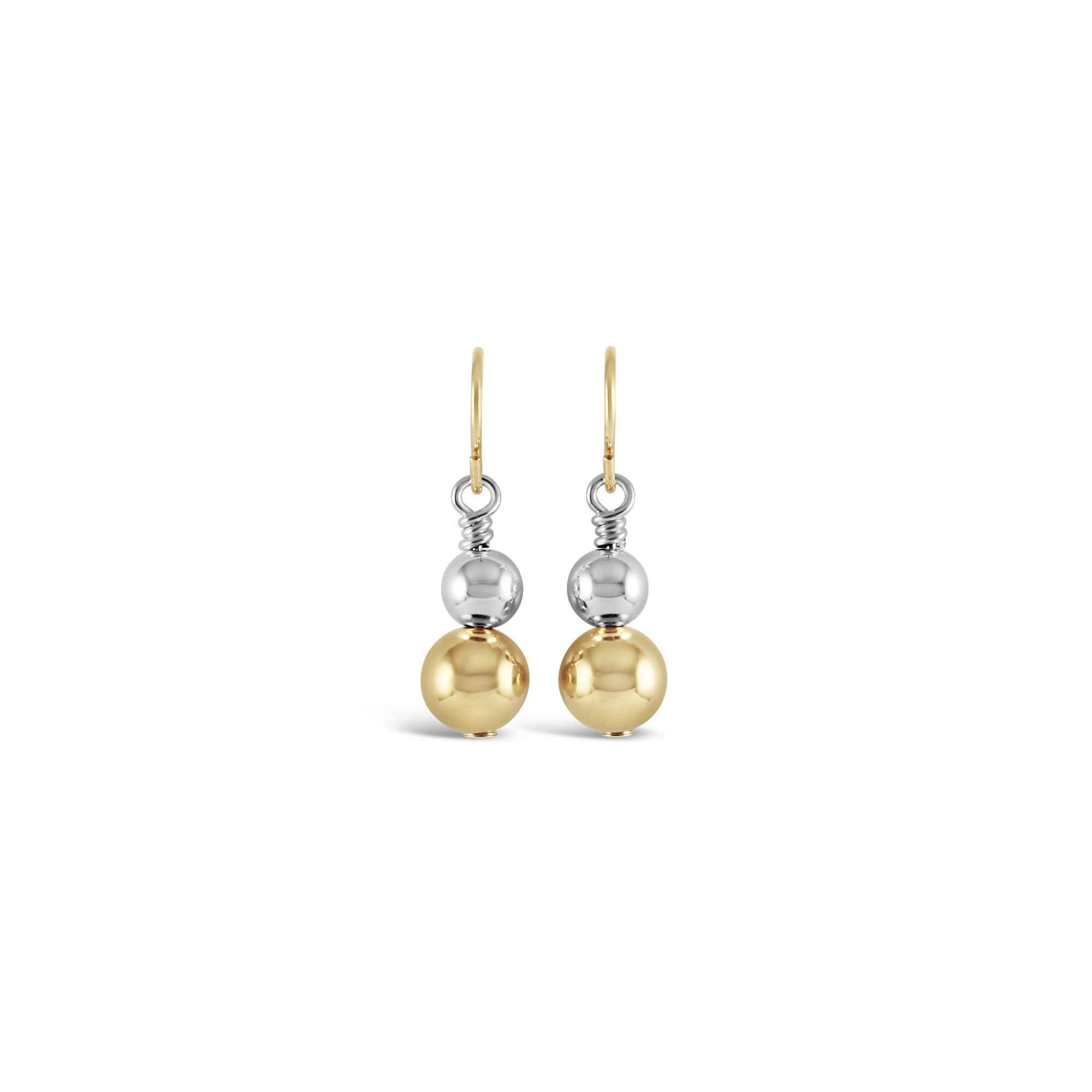 Contemporary Gold & Silver Duo Drop Earrings - Ativa Jewellery