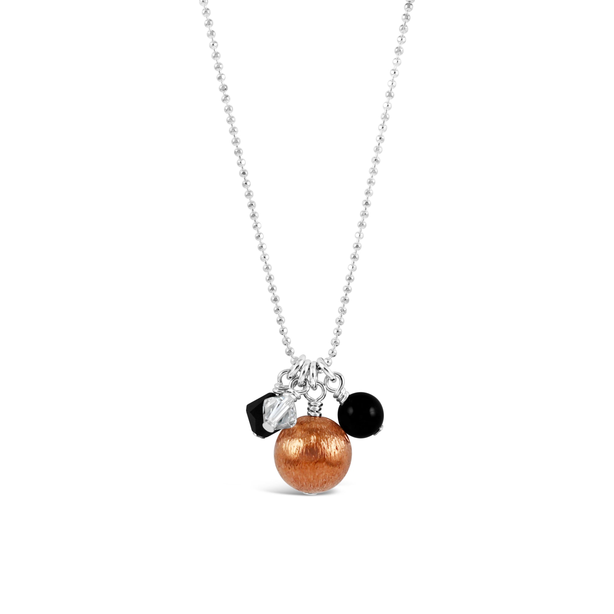 Bolero Cluster Necklace with Copper, Black Onyx and Crystal - Ativa Jewellery