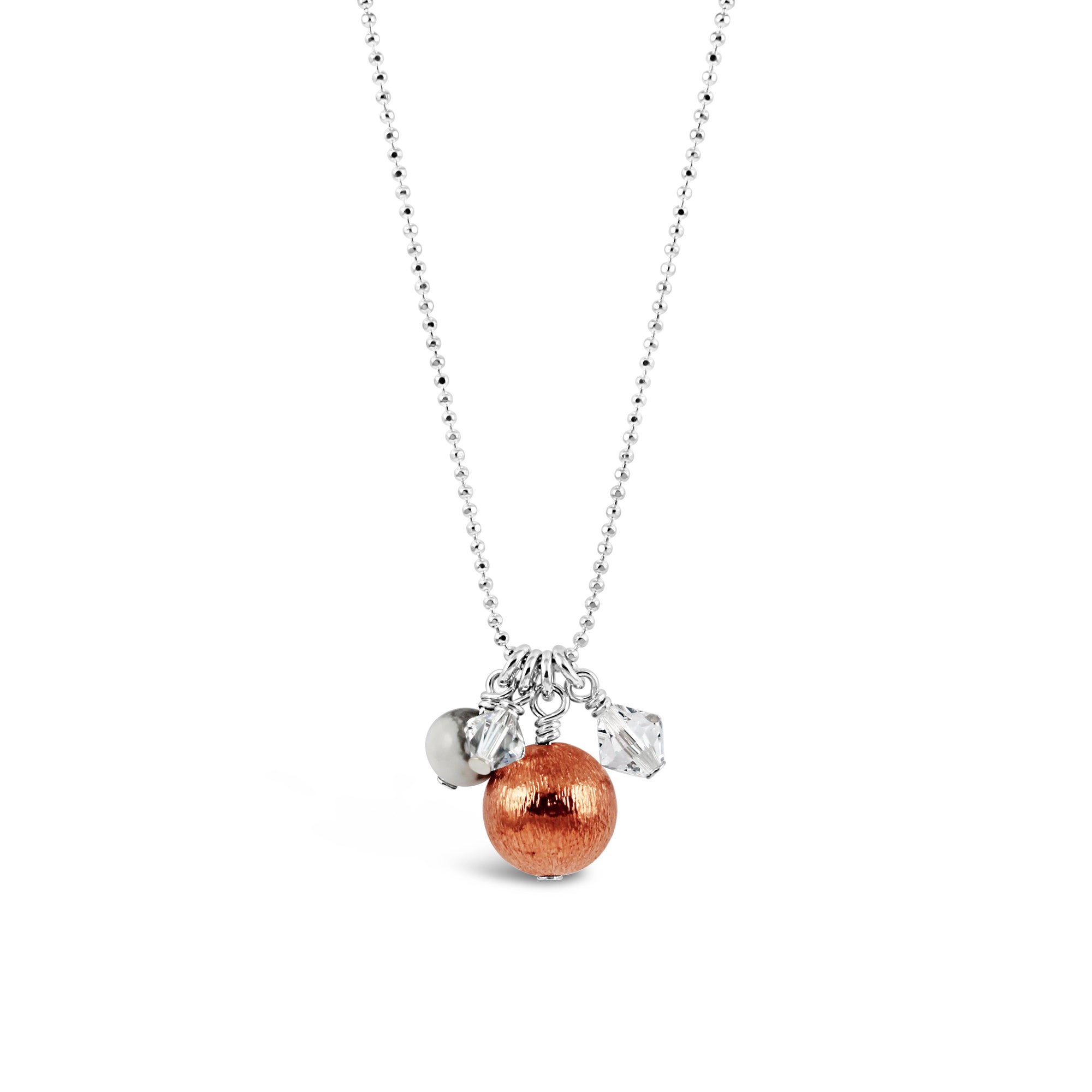 Bolero Cluster Necklace with Copper, Marble Howlite and Crystal - Ativa Jewellery
