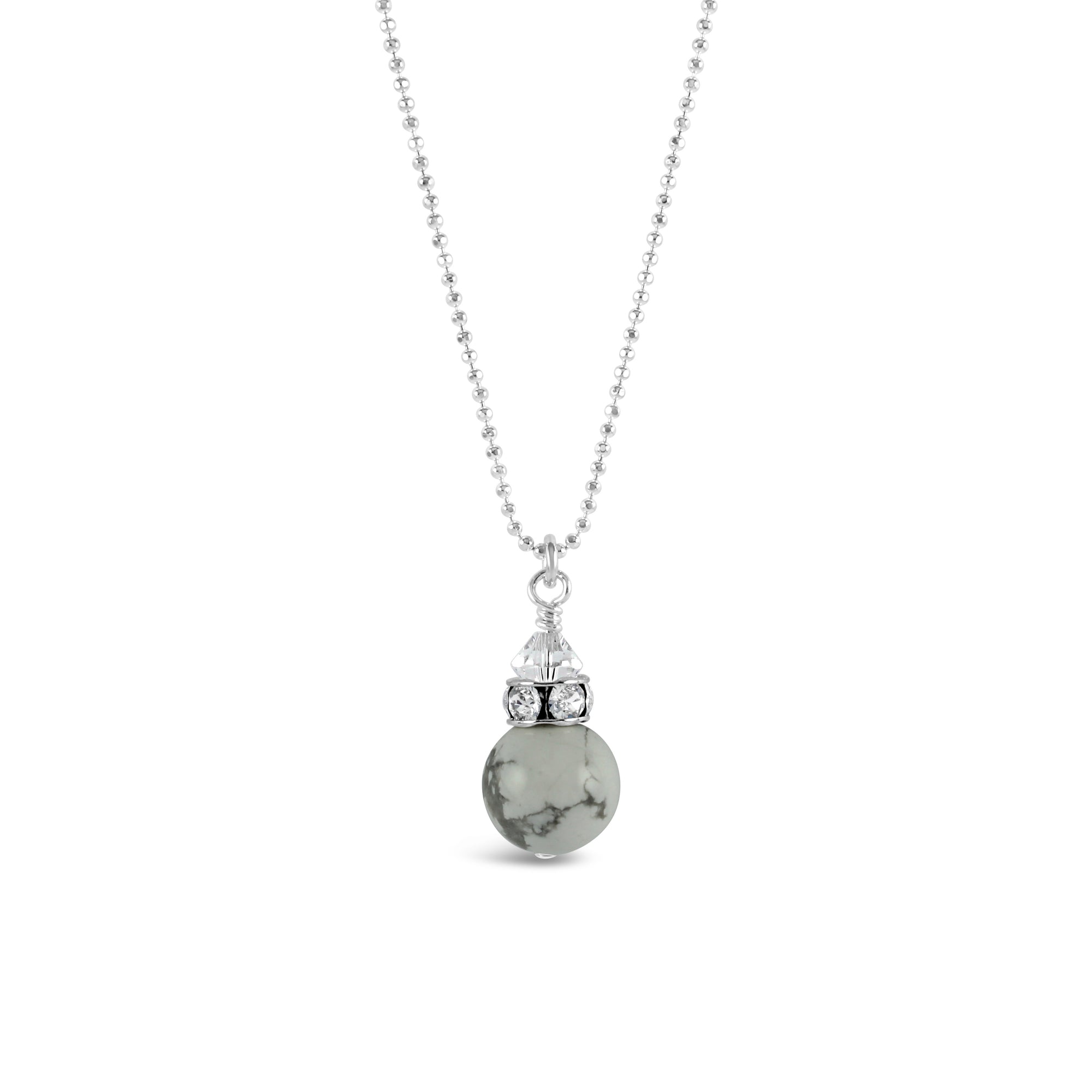 Classical Petite Luxe Necklace (Marble Howlite) - Ativa Jewellery