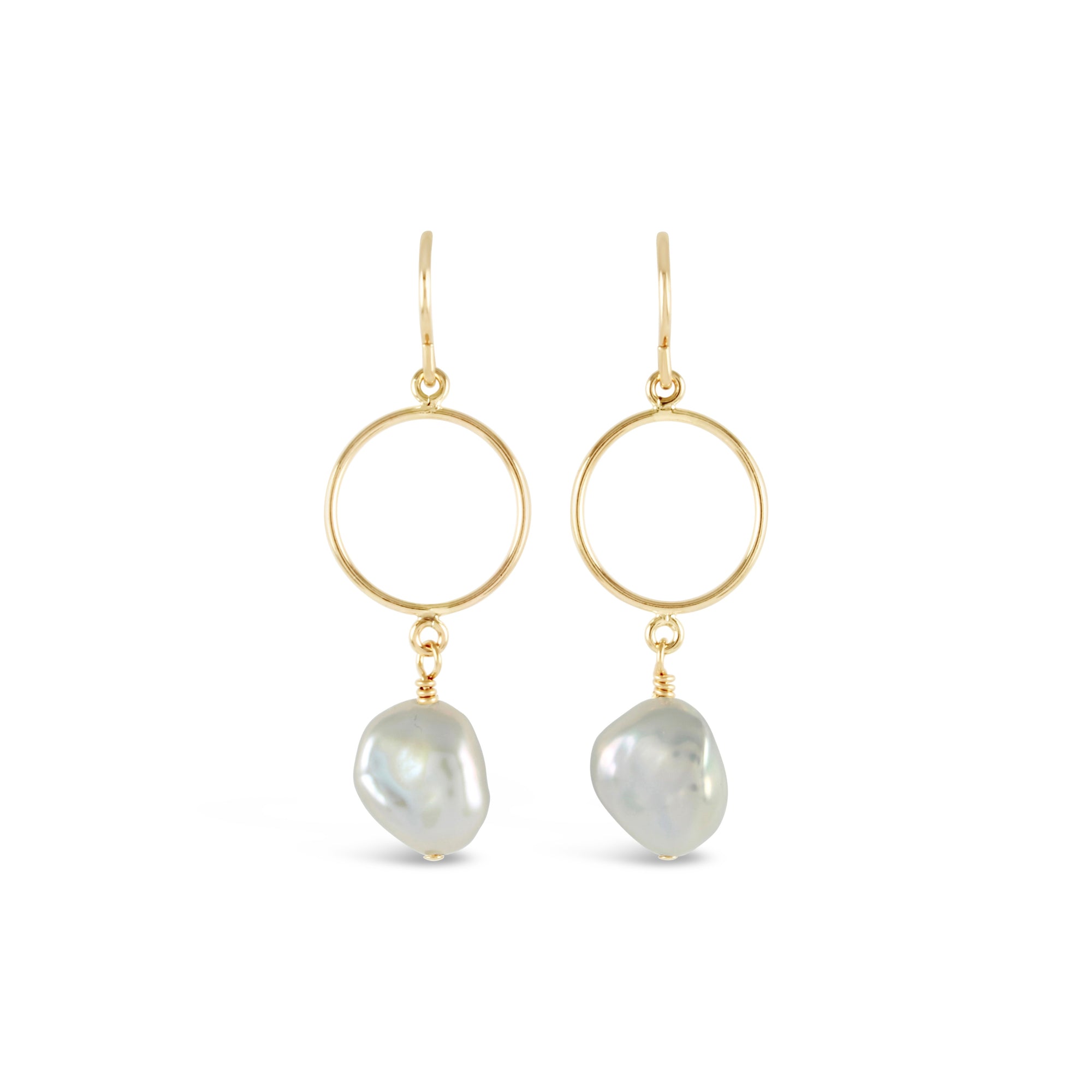 Contemporary Waltz Gold Ring Pearl Earrings - Ativa Jewellery