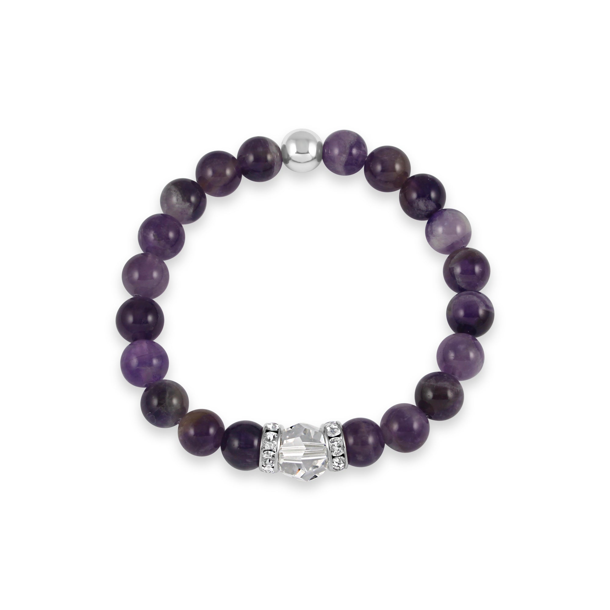Classical Luxe Gemstone Stretch Bracelet (Amethyst) - Ativa Jewellery