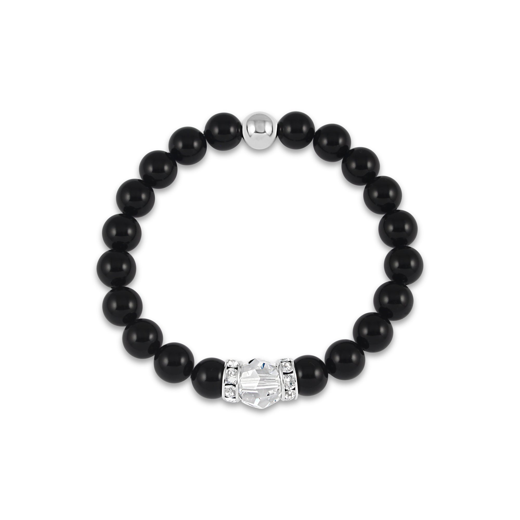 Classical Luxe Gemstone Stretch Bracelet (Black Onyx) - Ativa Jewellery