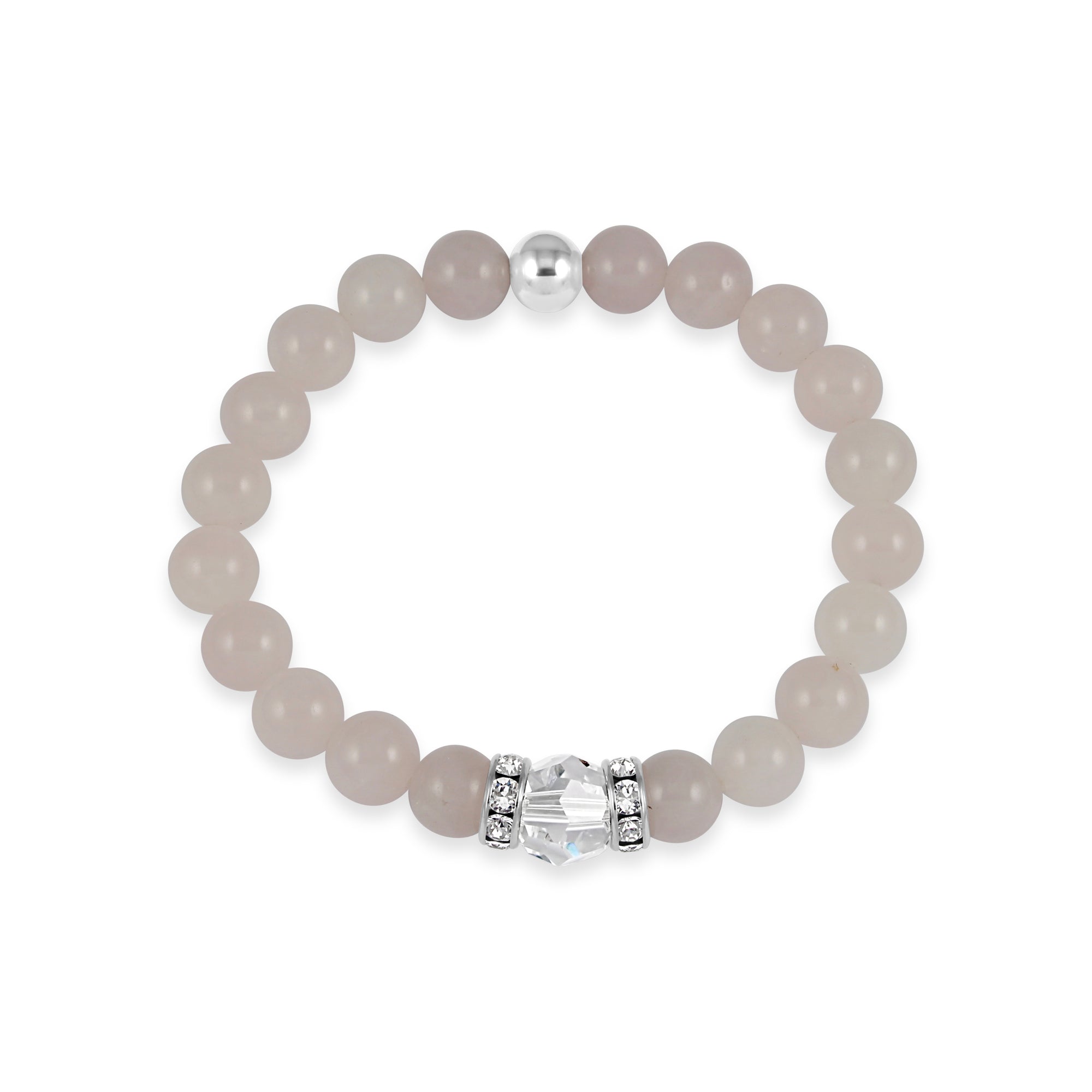 Classical Luxe Gemstone Stretch Bracelet (Rose Quartz) - Ativa Jewellery