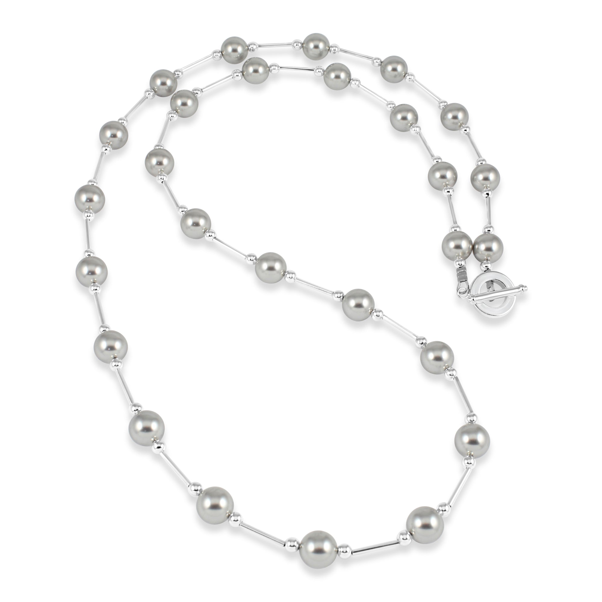 Vogue Silver Pearl Long Neckace - Ativa Jewellery