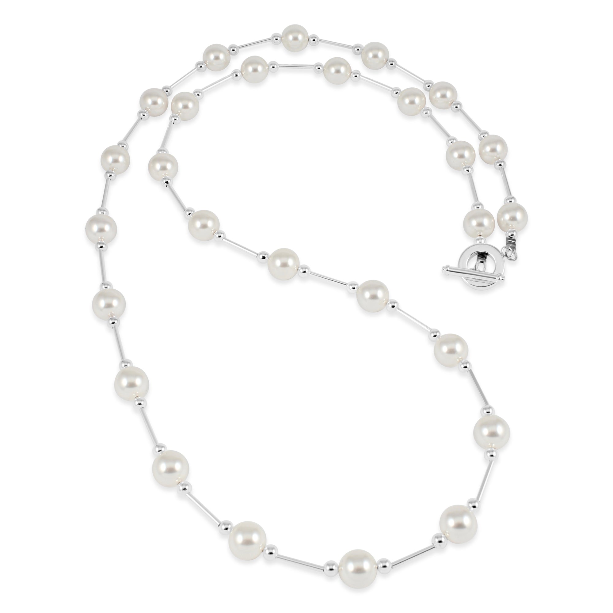 Vogue White Pearl Long Neckace - Ativa Jewellery
