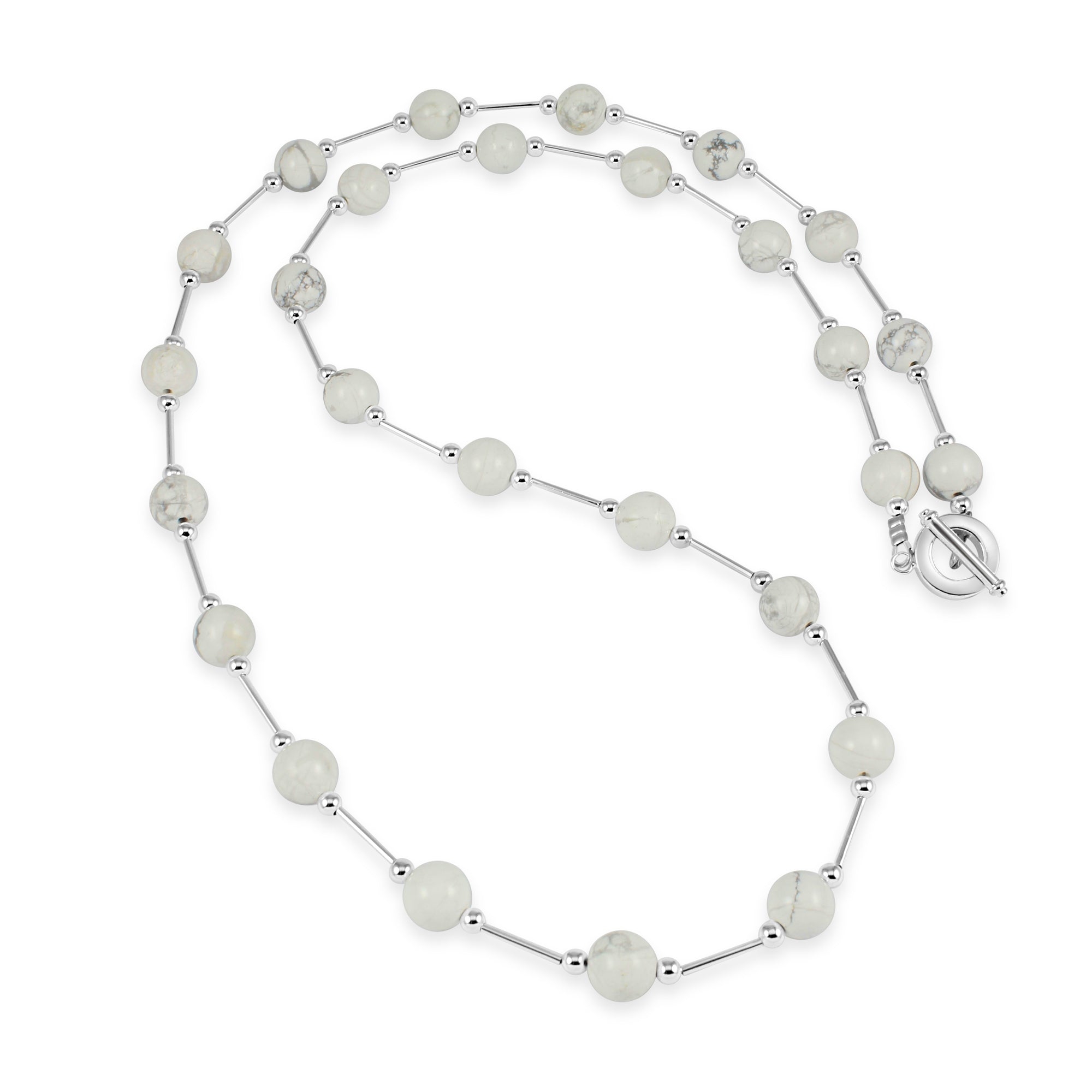 Vogue Marble Howlite Long Neckace - Ativa Jewellery
