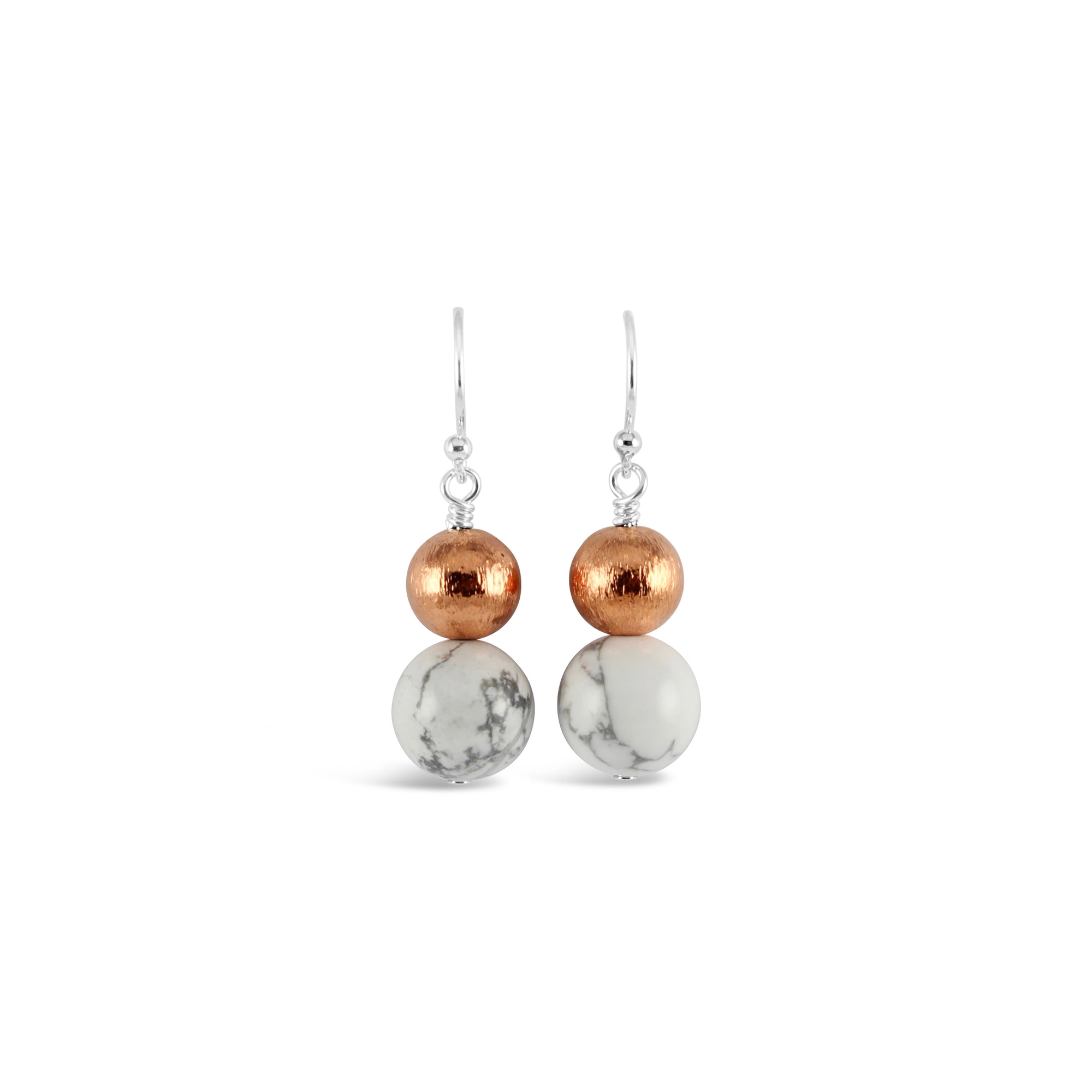 Bolero Copper & Marble Howlite Duo Earrings - Ativa Jewellery