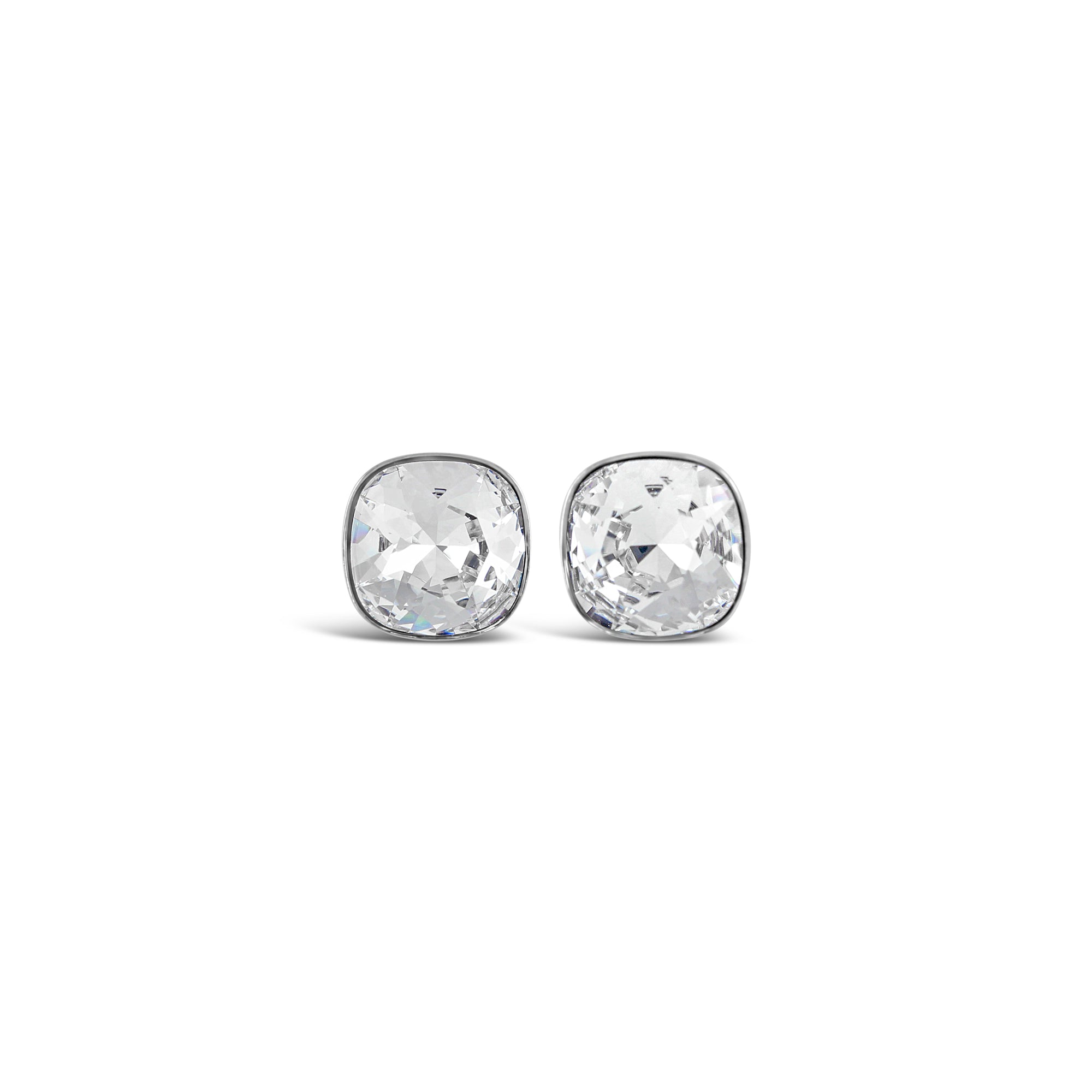 Ceroc - Sterling Silver 10mm Stud Earrings (Crystal Clear) - Ativa Jewellery