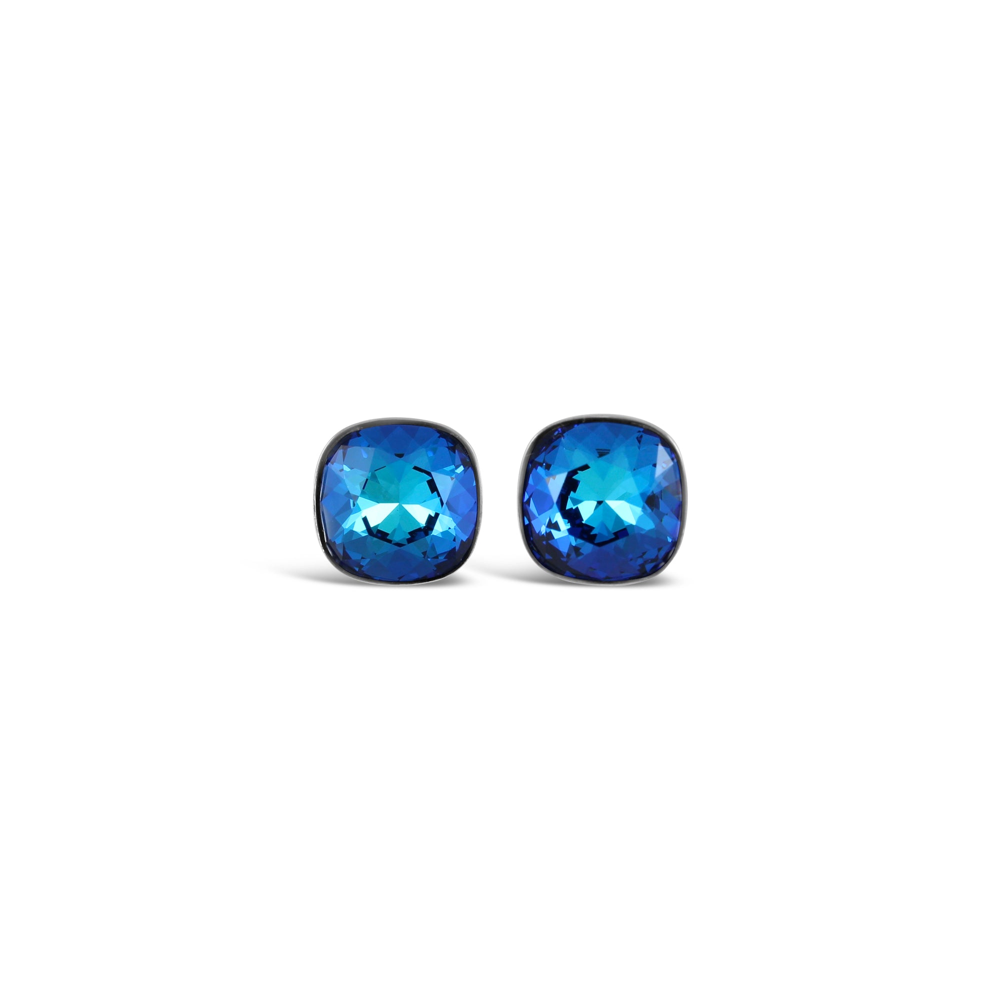Ceroc - Sterling Silver 10mm Stud Earrings (Bermuda Blue) - Ativa Jewellery
