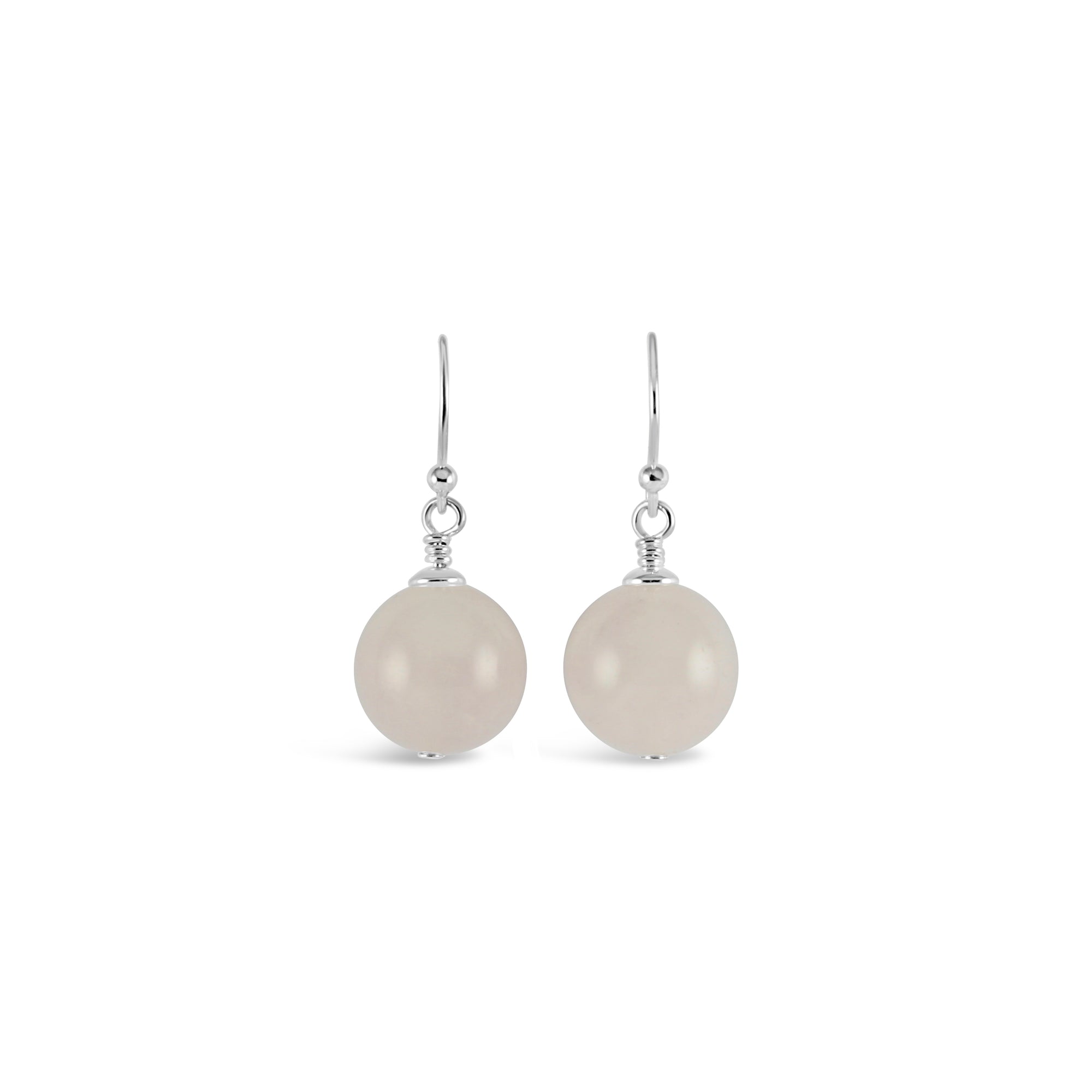 Vogue Sterling Silver Bud Drop Gemstone Earrings (Rose Quartz) - Ativa Jewellery