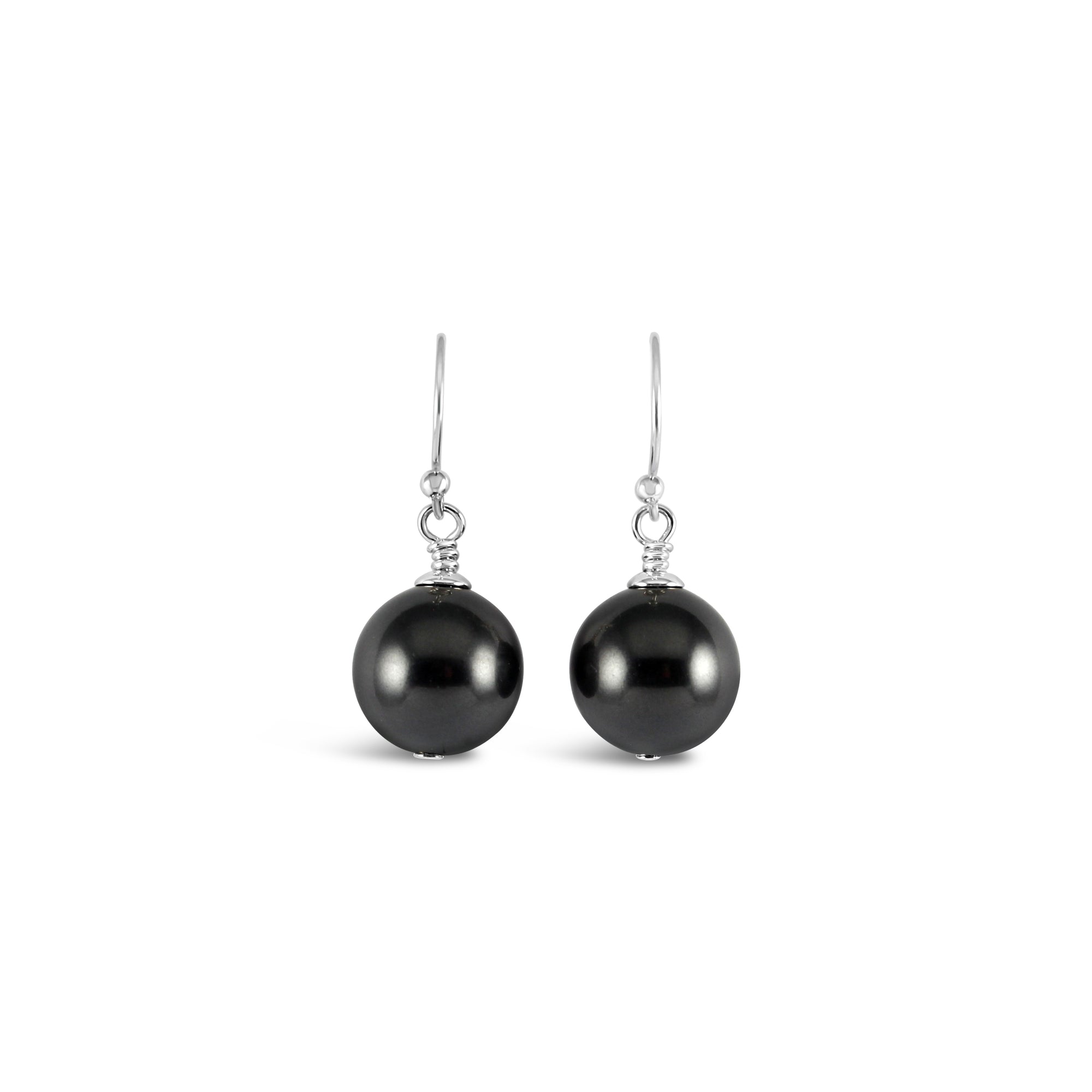 Vogue Sterling Silver Bud Drop Pearl Earrings (Charcoal) - Ativa Jewellery
