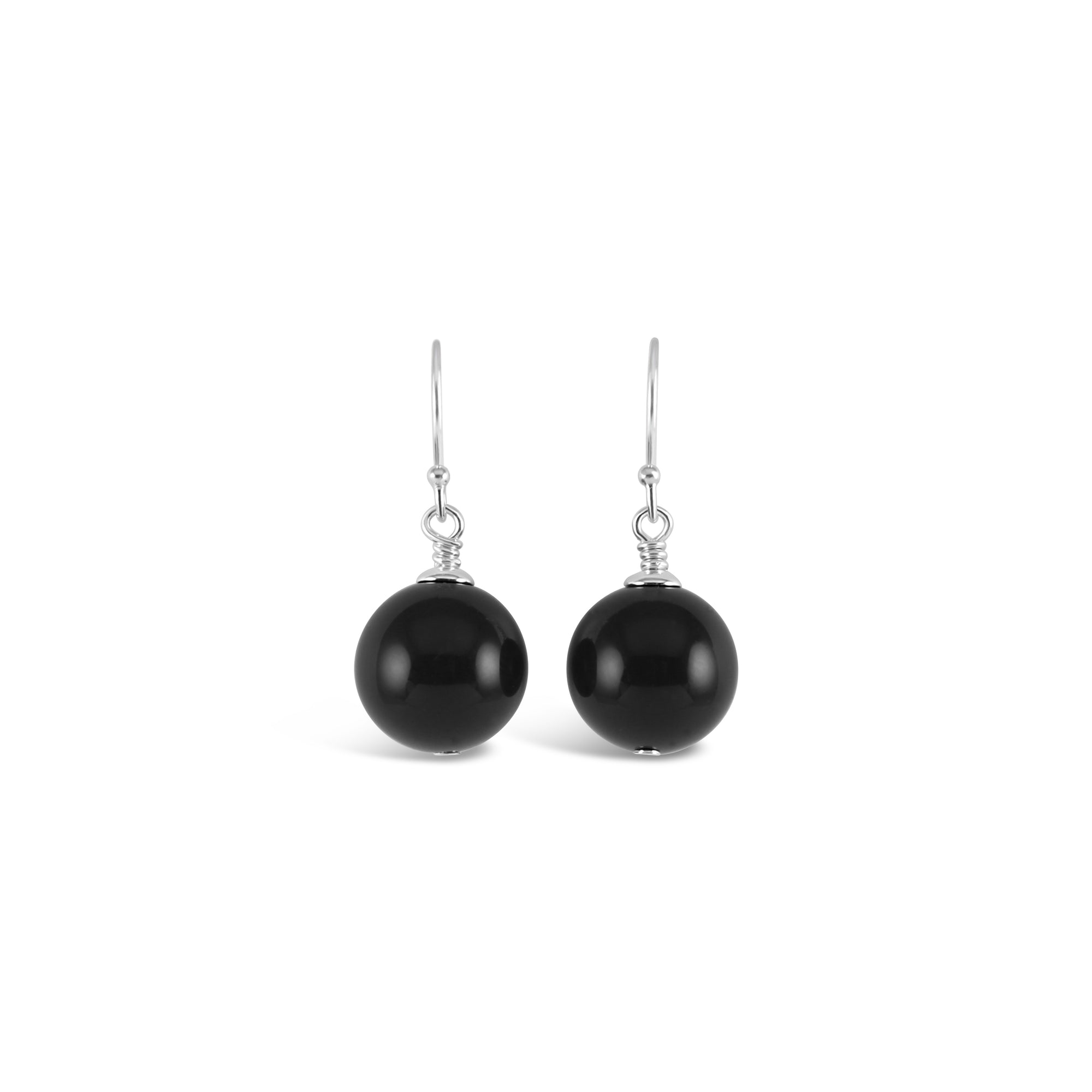 Vogue Sterling Silver Bud Drop Gemstone Earrings (Black Onyx) - Ativa Jewellery
