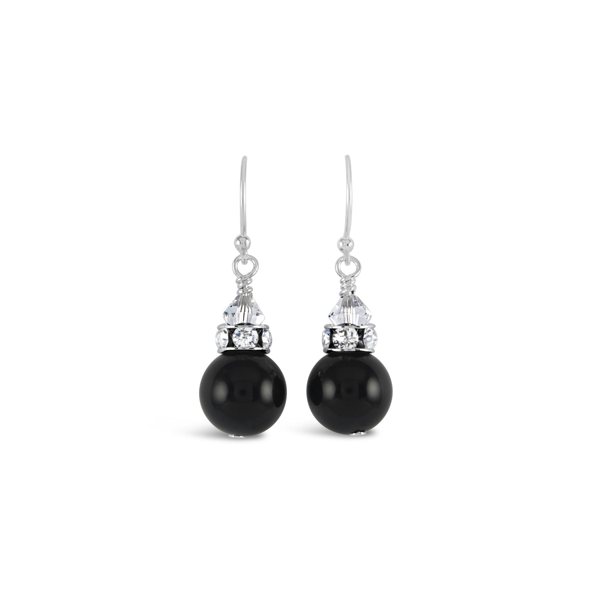 Classical Luxe Gemstone Earrings (Black Onyx) - Ativa Jewellery