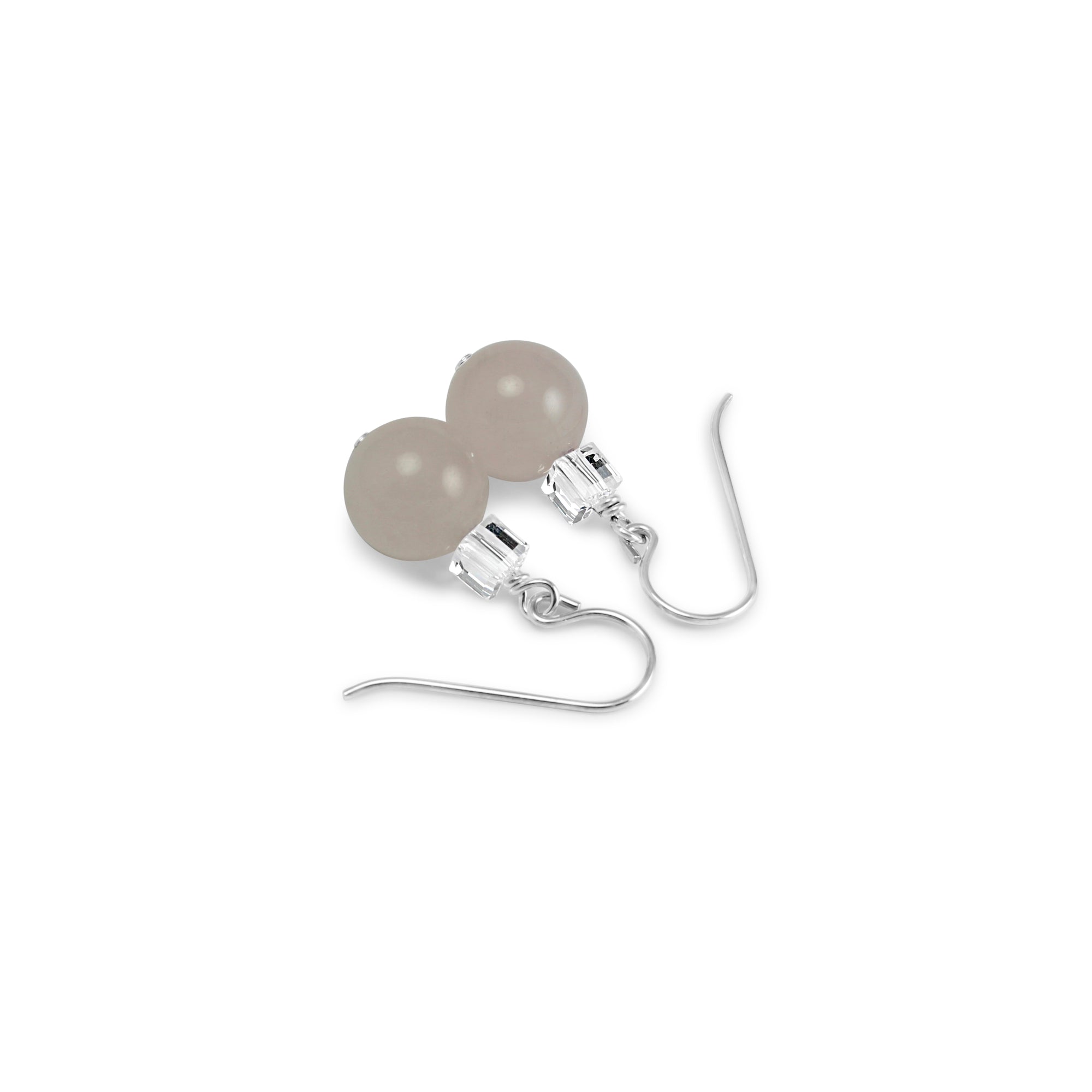 Tango Crystal Cube/Gemstone Earrings (Rose Quartz) - Ativa Jewellery