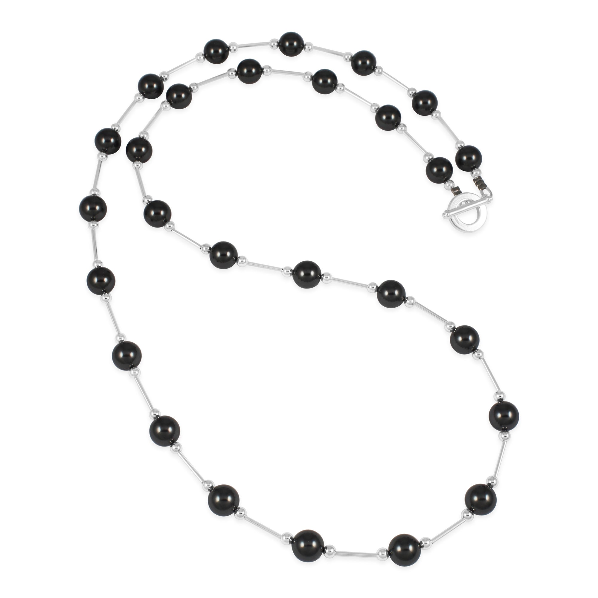 Vogue Charcoal Pearl Long Neckace - Ativa Jewellery