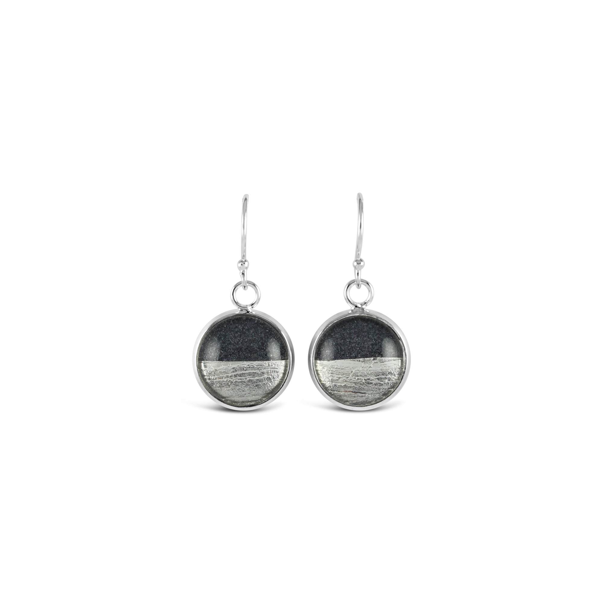 Samba Silver Linings Drop Earrings (Silver & Charcoal) - New Design - Ativa Jewellery