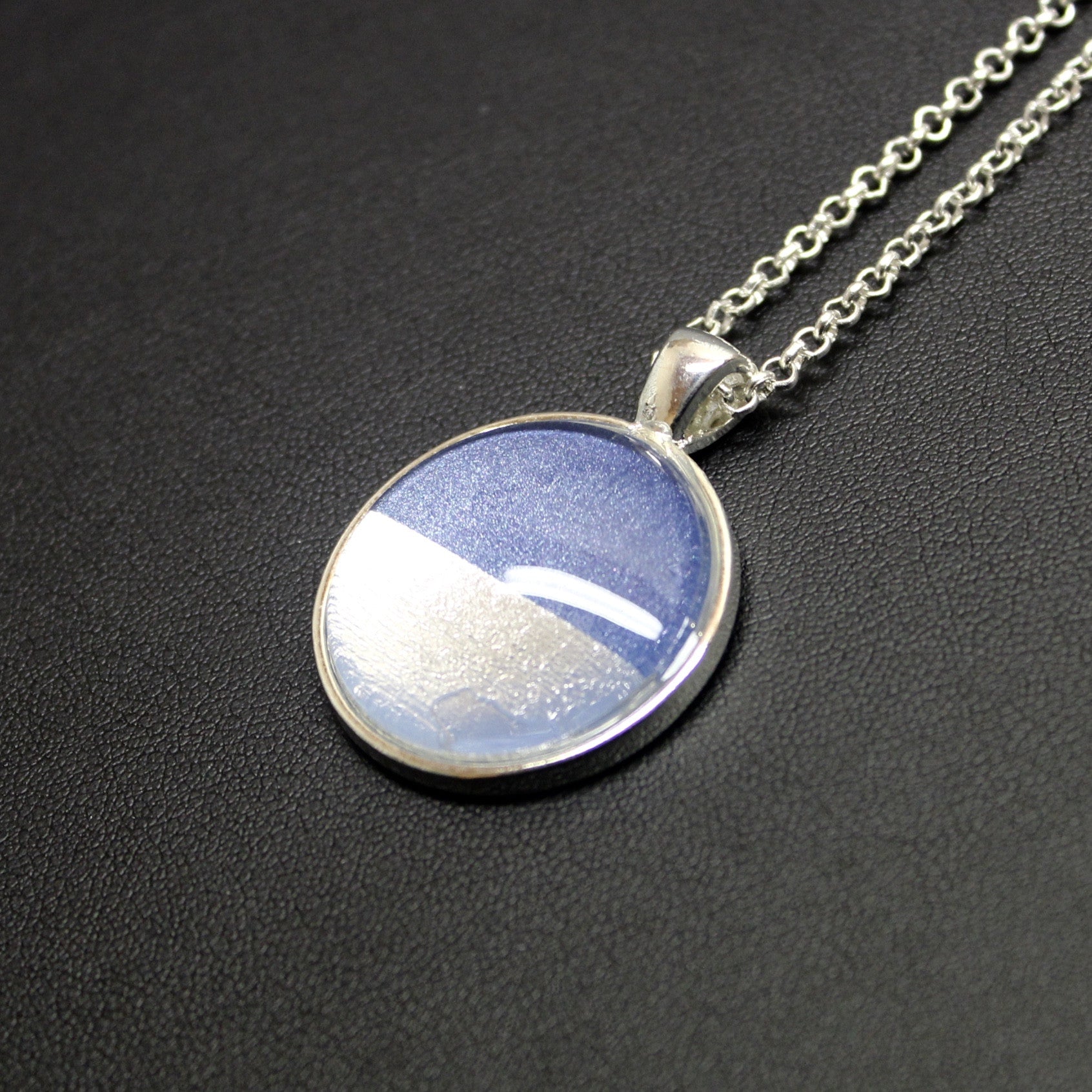 Samba Silver Linings Medium Pendant Necklace (Silver & Royal Blue) - Ativa Jewellery