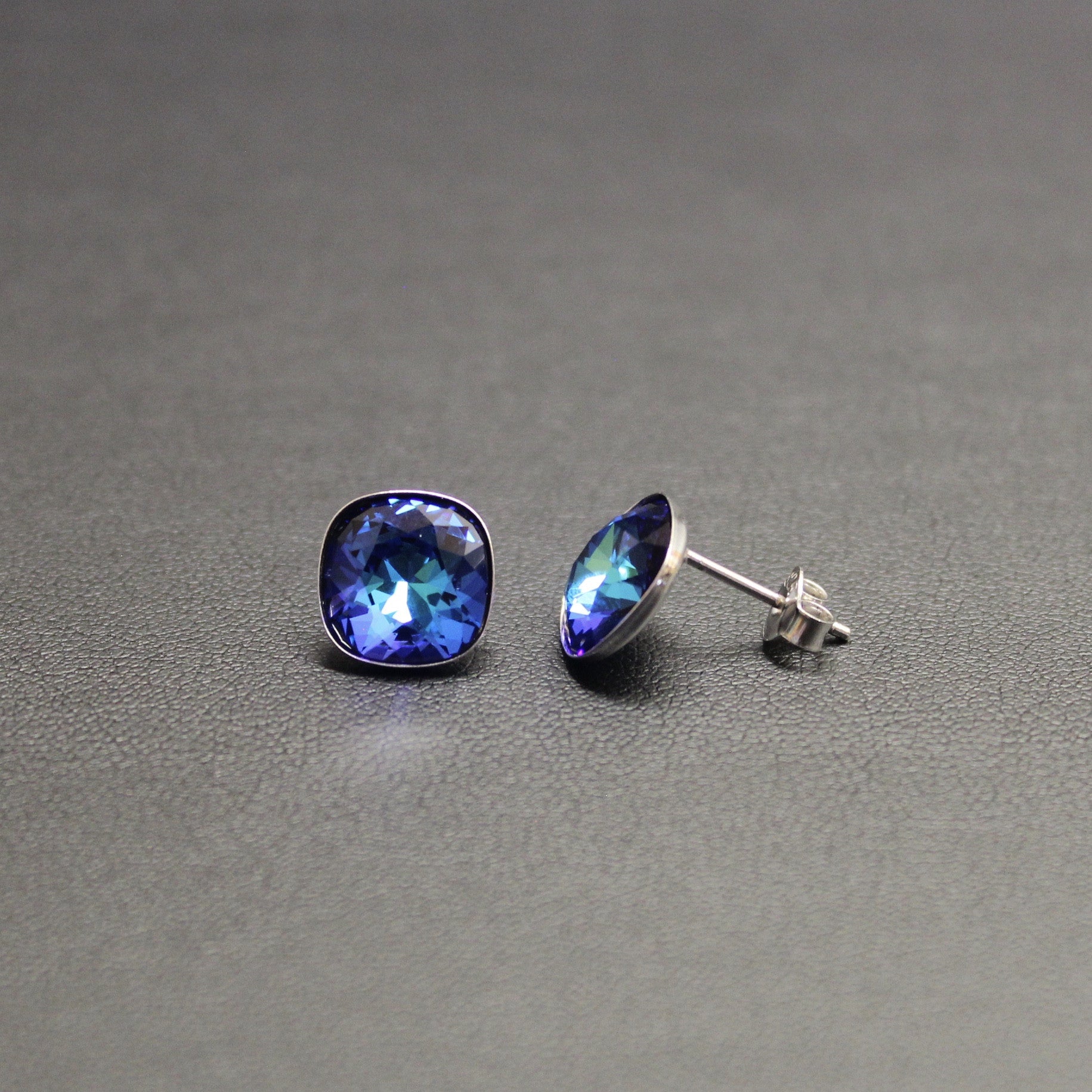 Ceroc - Sterling Silver 10mm Stud Earrings (Bermuda Blue) - Ativa Jewellery