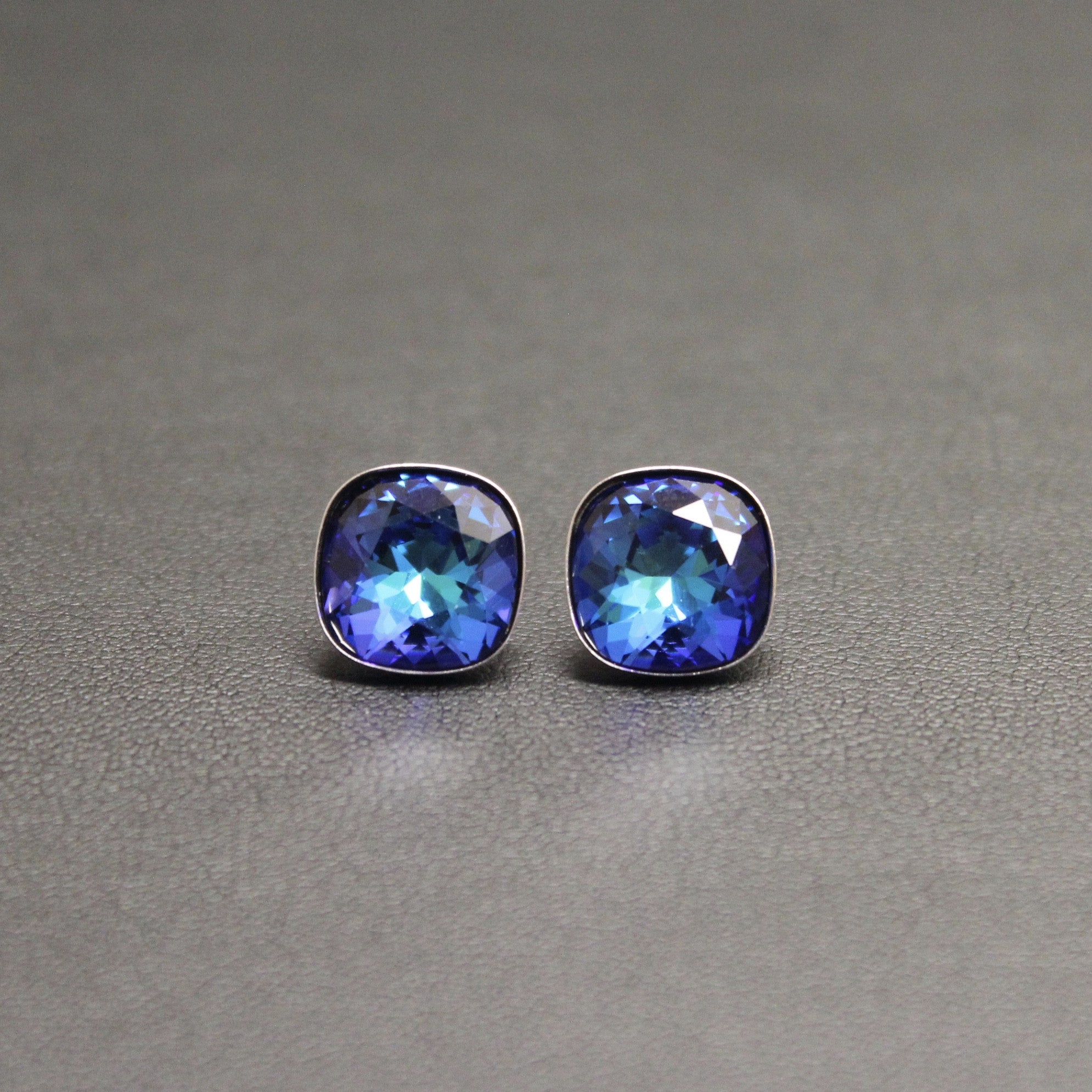 Ceroc - Sterling Silver 10mm Stud Earrings (Bermuda Blue) - Ativa Jewellery