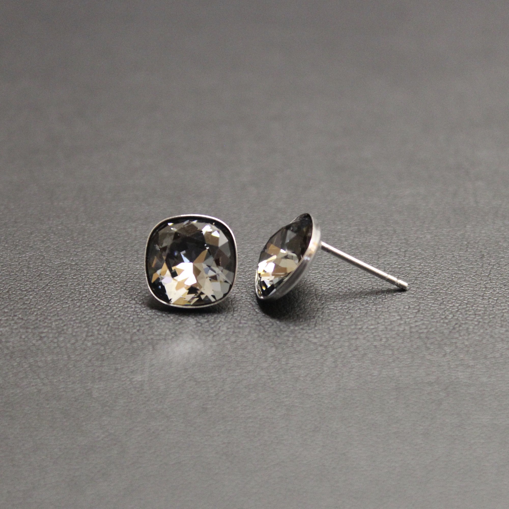 Ceroc - Sterling Silver 10mm Stud Earrings (Silver Nights) - Ativa Jewellery