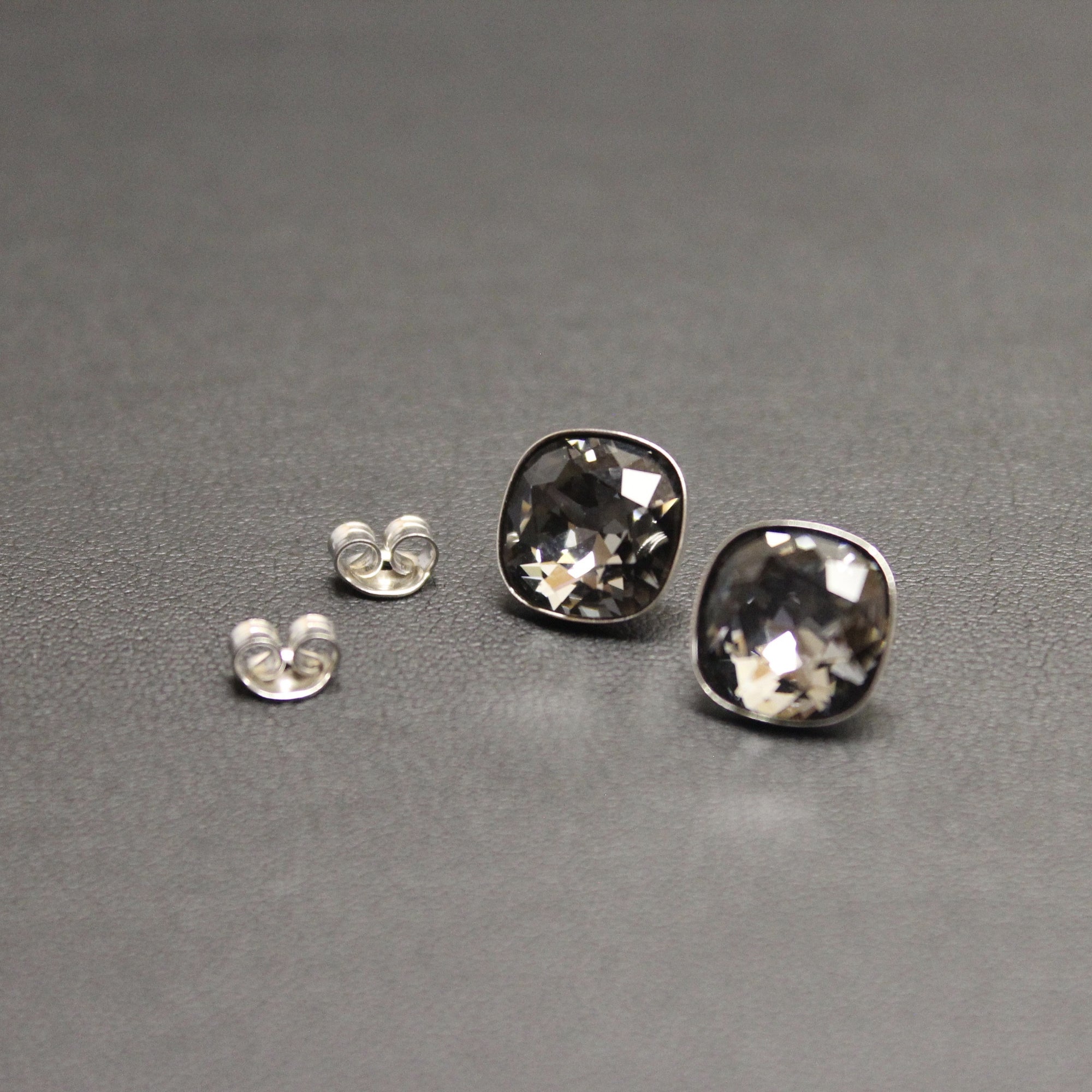 Ceroc - Sterling Silver 10mm Stud Earrings (Silver Nights) - Ativa Jewellery