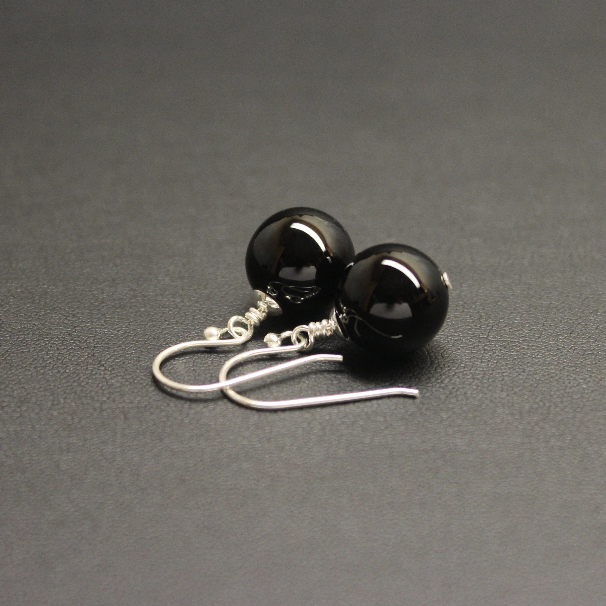Vogue Sterling Silver Bud Drop Gemstone Earrings (Black Onyx) - Ativa Jewellery
