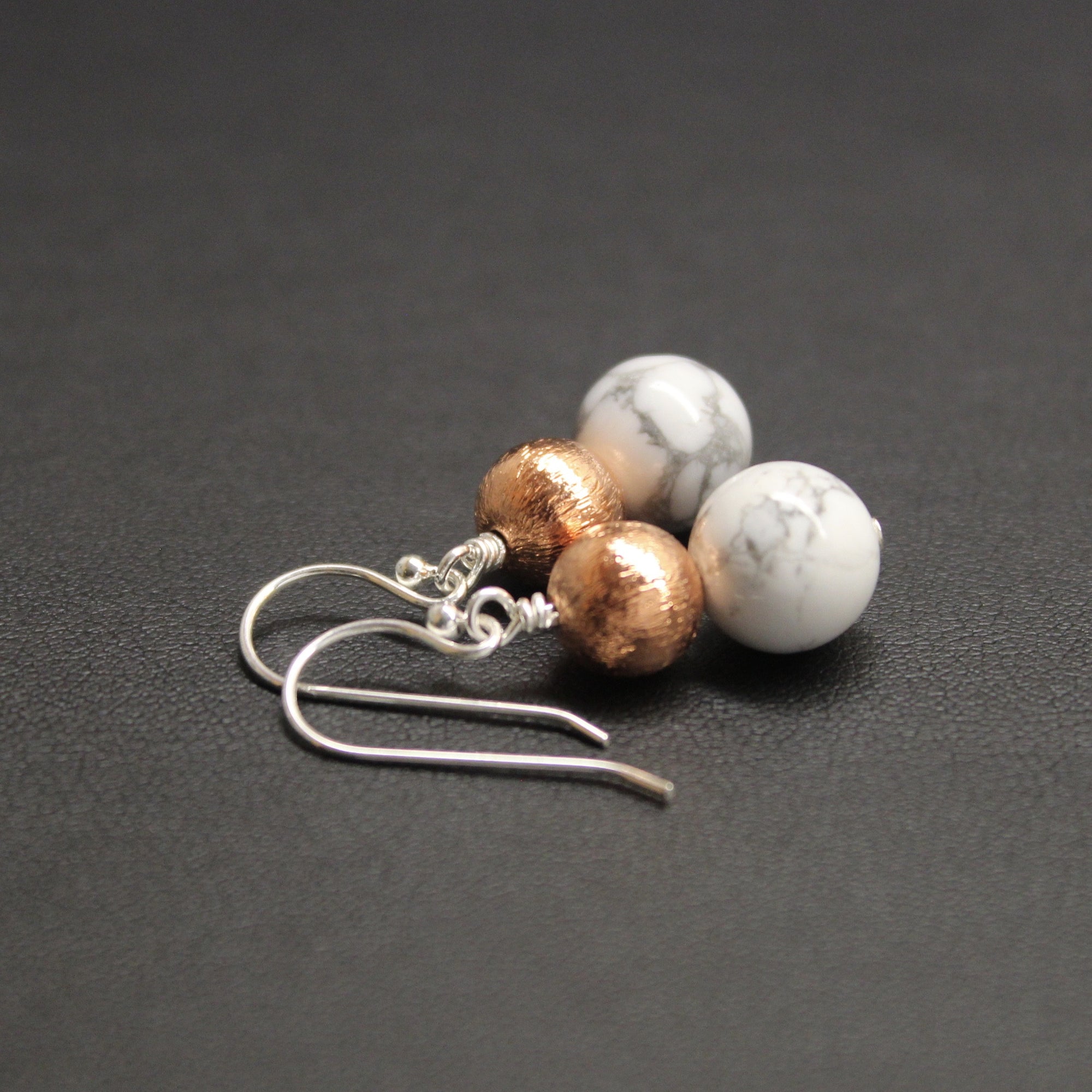 Bolero Copper & Marble Howlite Duo Earrings - Ativa Jewellery